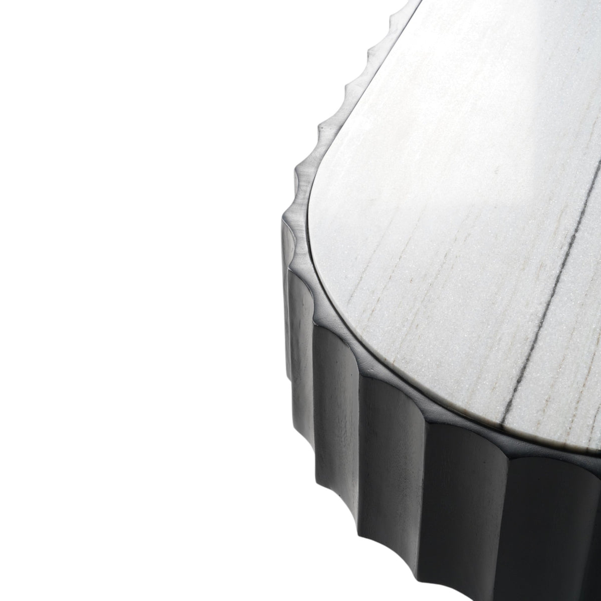 55" Panda Stone Marble And Wood Coffee Table, Blk Accent & End Tables| Sagebrook Home