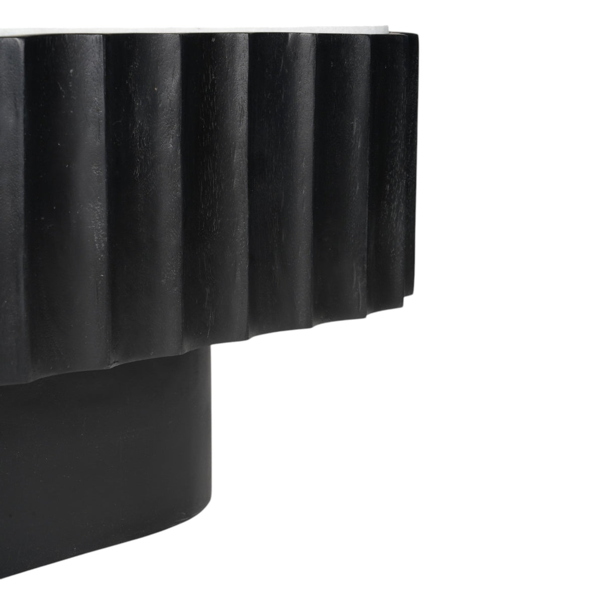 55" Panda Stone Marble And Wood Coffee Table, Blk Accent & End Tables| Sagebrook Home