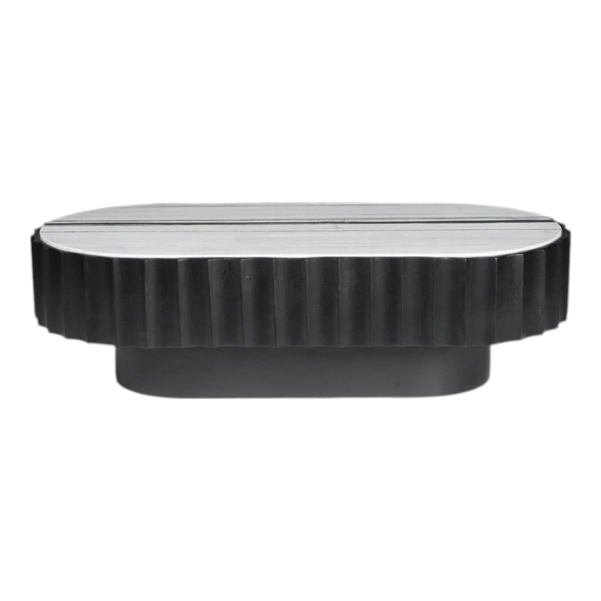 55" Panda Stone Marble And Wood Coffee Table, Blk Accent & End Tables| Sagebrook Home