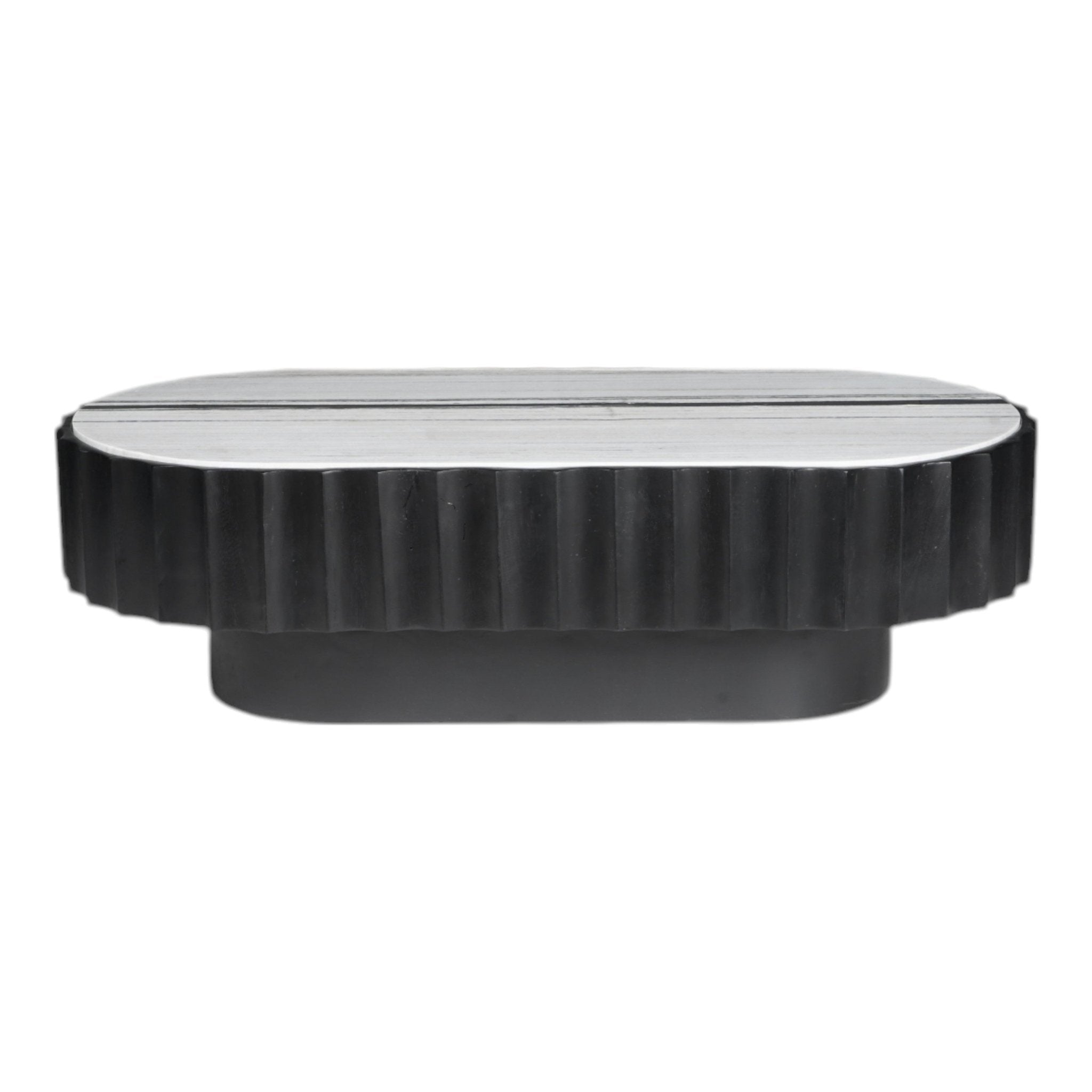 55" Panda Stone Marble And Wood Coffee Table, Blk Accent & End Tables| Sagebrook Home