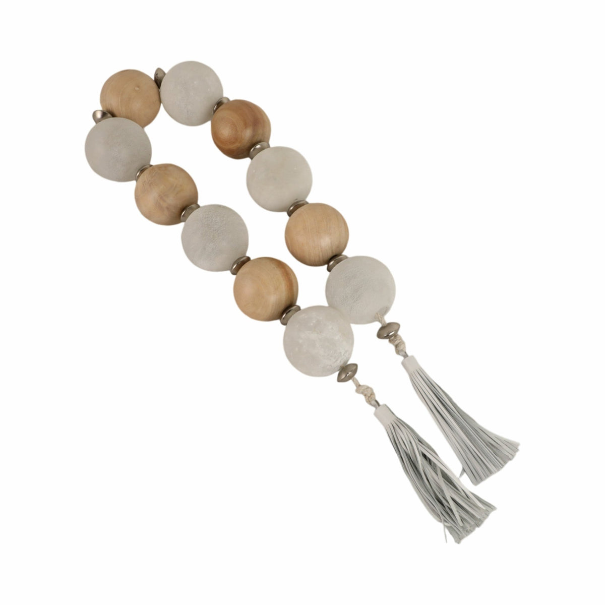 56'' Bothelle Glass And Wood Garland W Lthr Tassel Table Decors| Sagebrook Home
