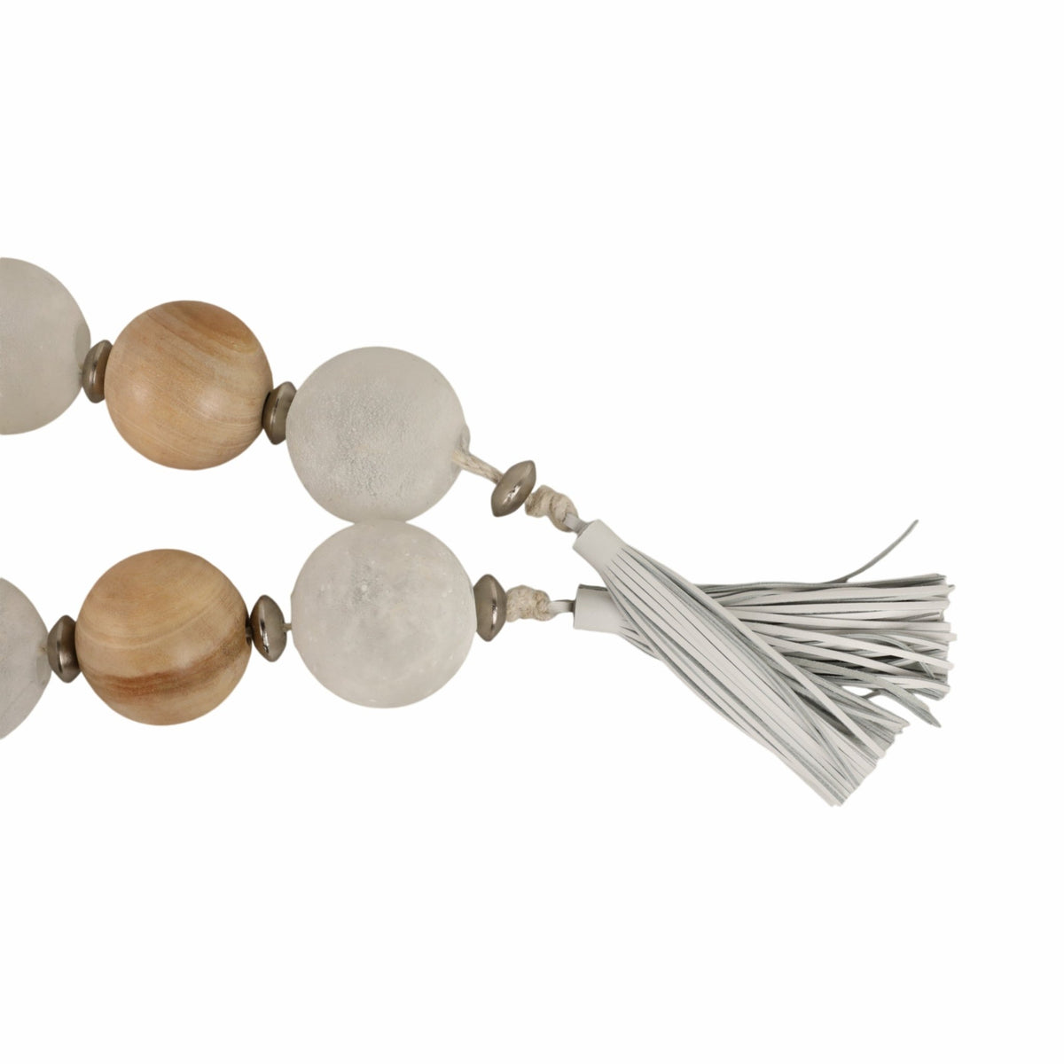 56'' Bothelle Glass And Wood Garland W Lthr Tassel Table Decors| Sagebrook Home