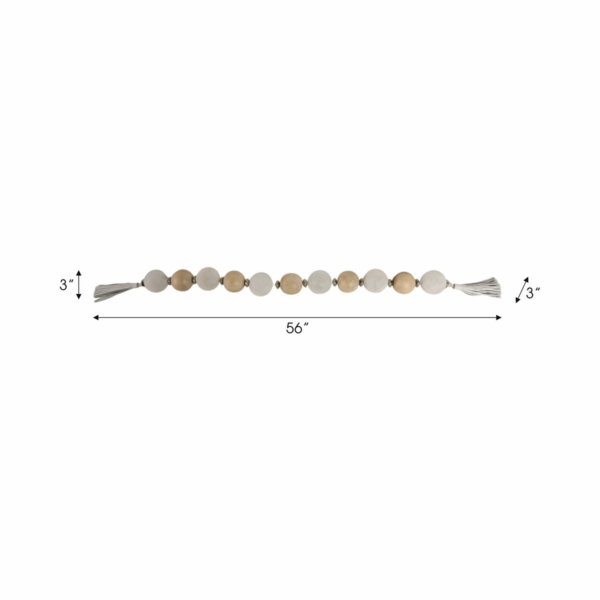56'' Bothelle Glass And Wood Garland W Lthr Tassel Table Decors| Sagebrook Home