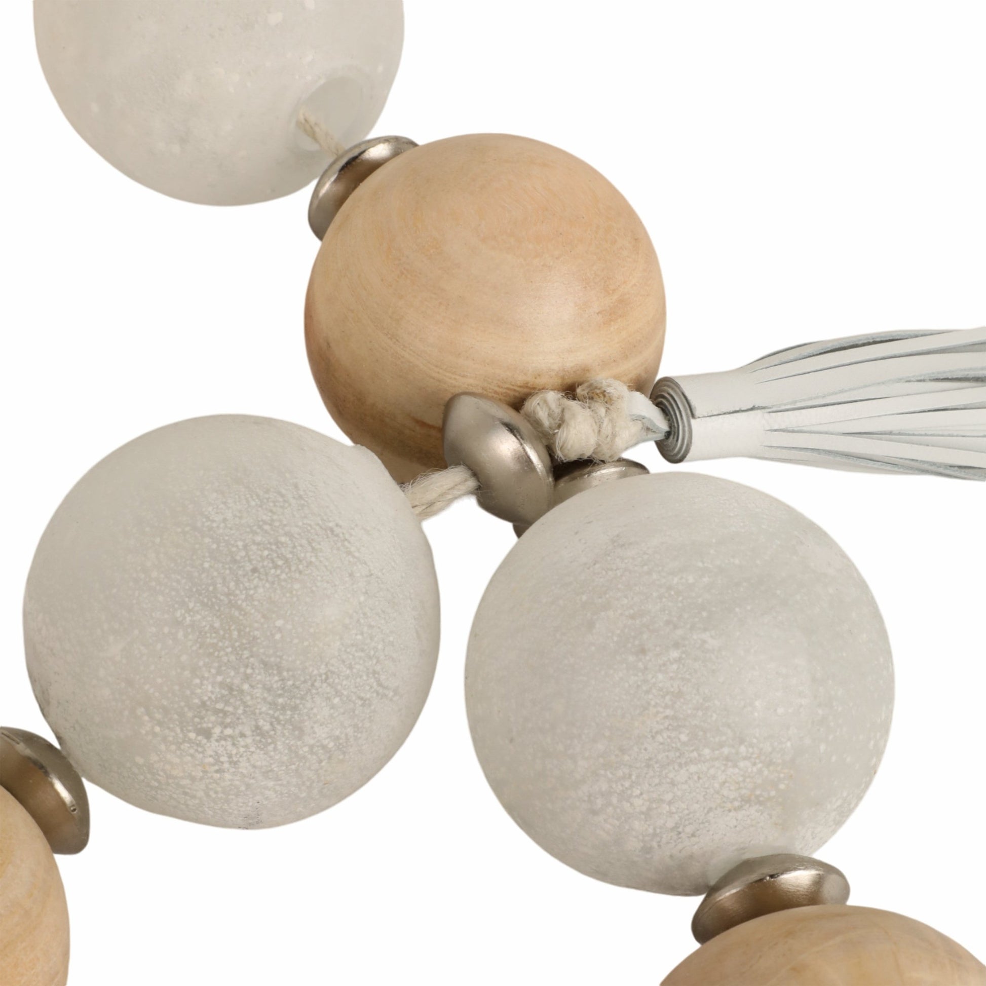 56'' Bothelle Glass And Wood Garland W Lthr Tassel Table Decors| Sagebrook Home