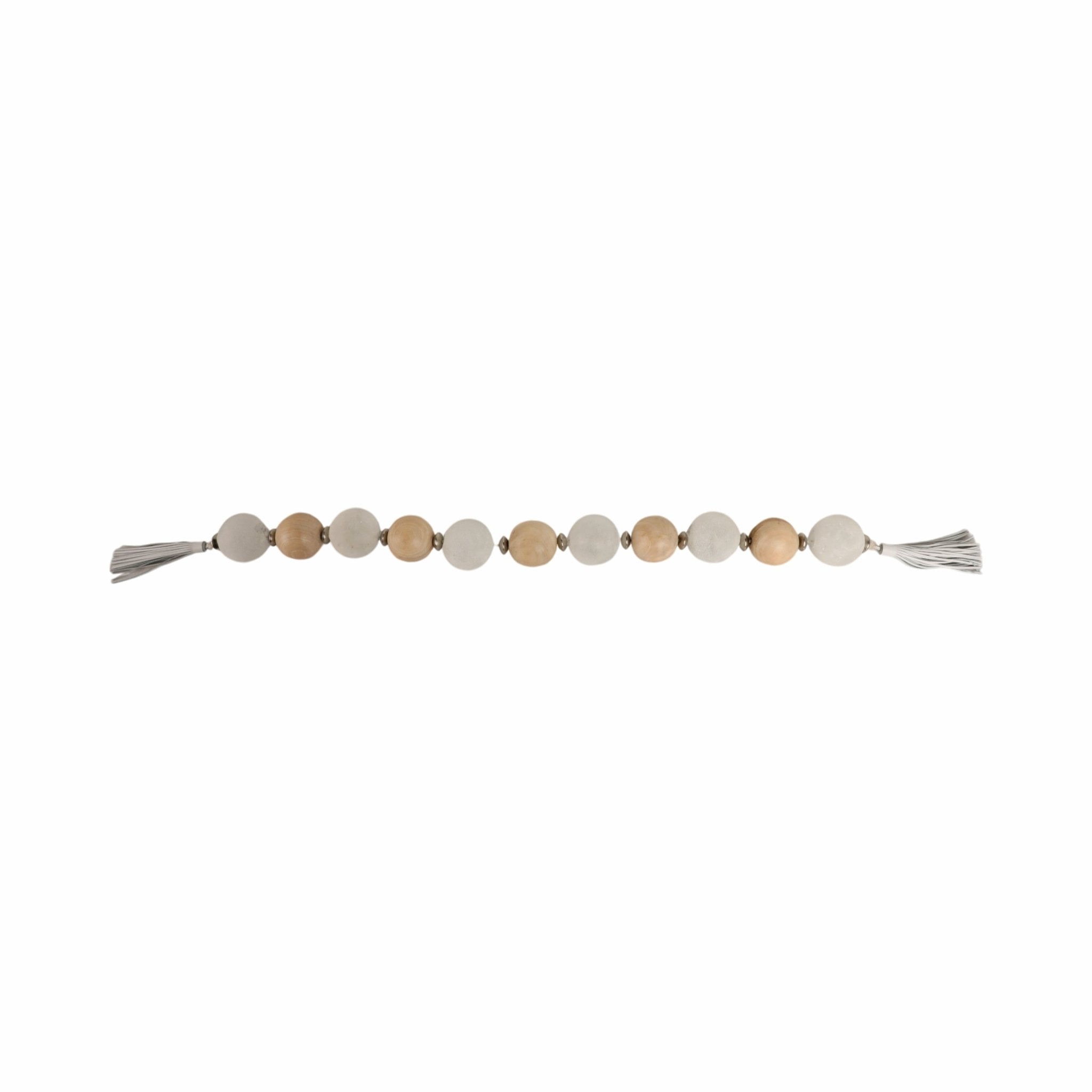 56'' Bothelle Glass And Wood Garland W Lthr Tassel Table Decors| Sagebrook Home