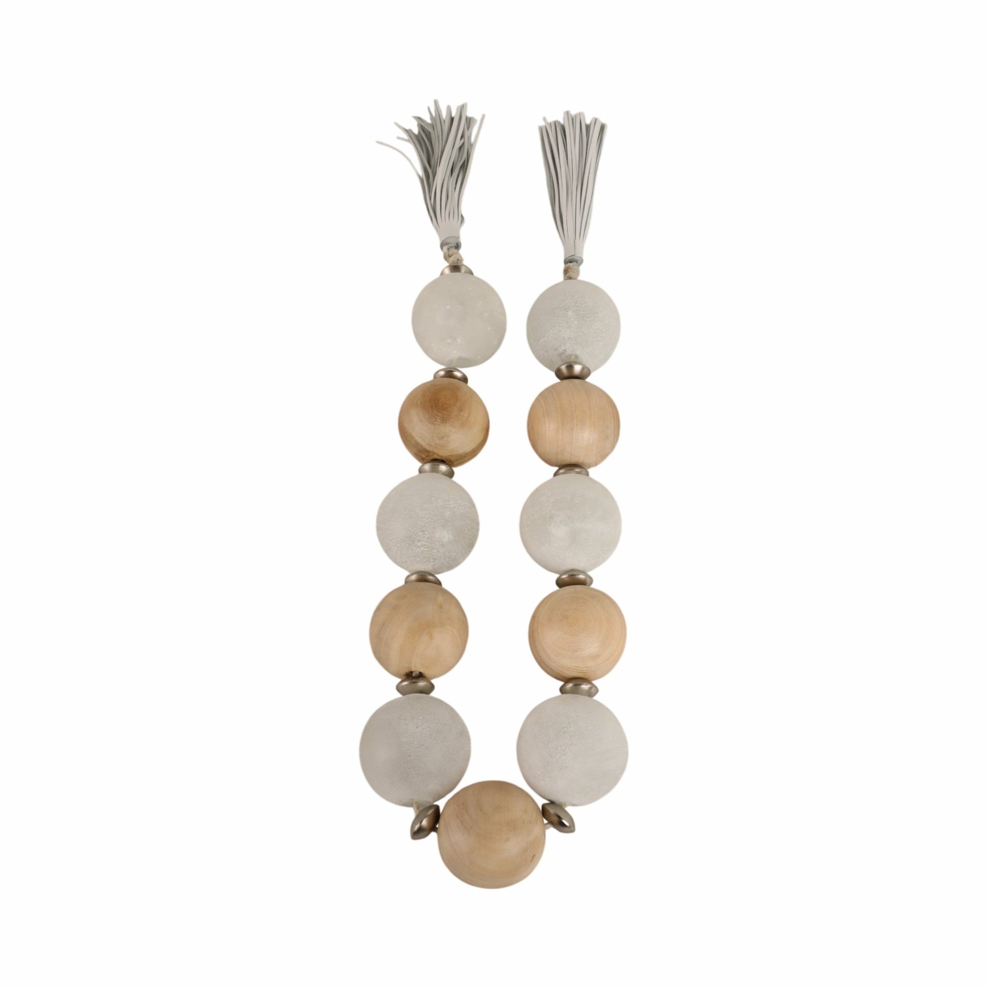 56'' Bothelle Glass And Wood Garland W Lthr Tassel Table Decors| Sagebrook Home