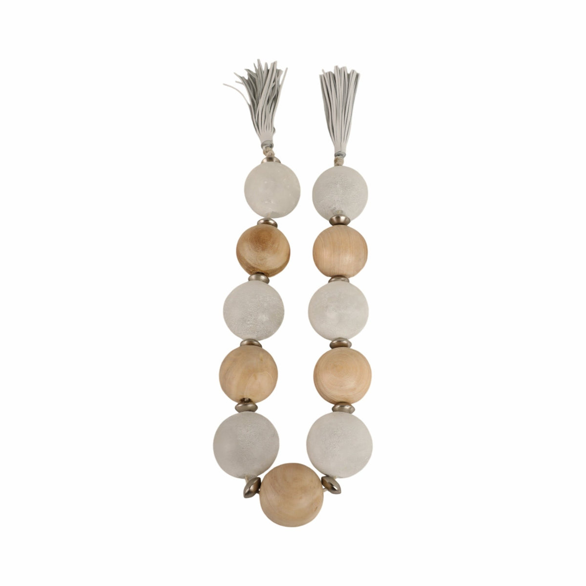 56'' Bothelle Glass And Wood Garland W Lthr Tassel Table Decors| Sagebrook Home