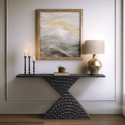 56" Liana Black Console Table, Kd - Al Rugaib Furniture