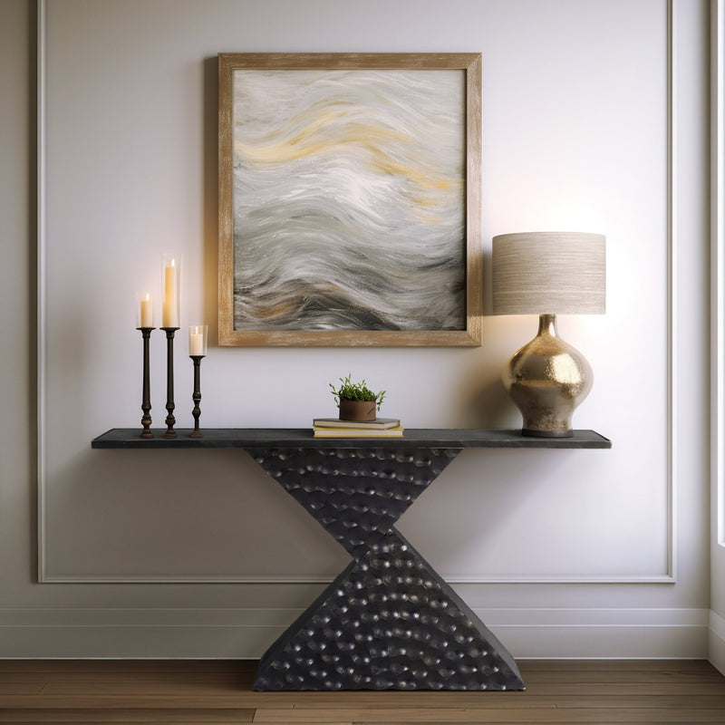56" Liana Black Console Table, Kd - Al Rugaib Furniture