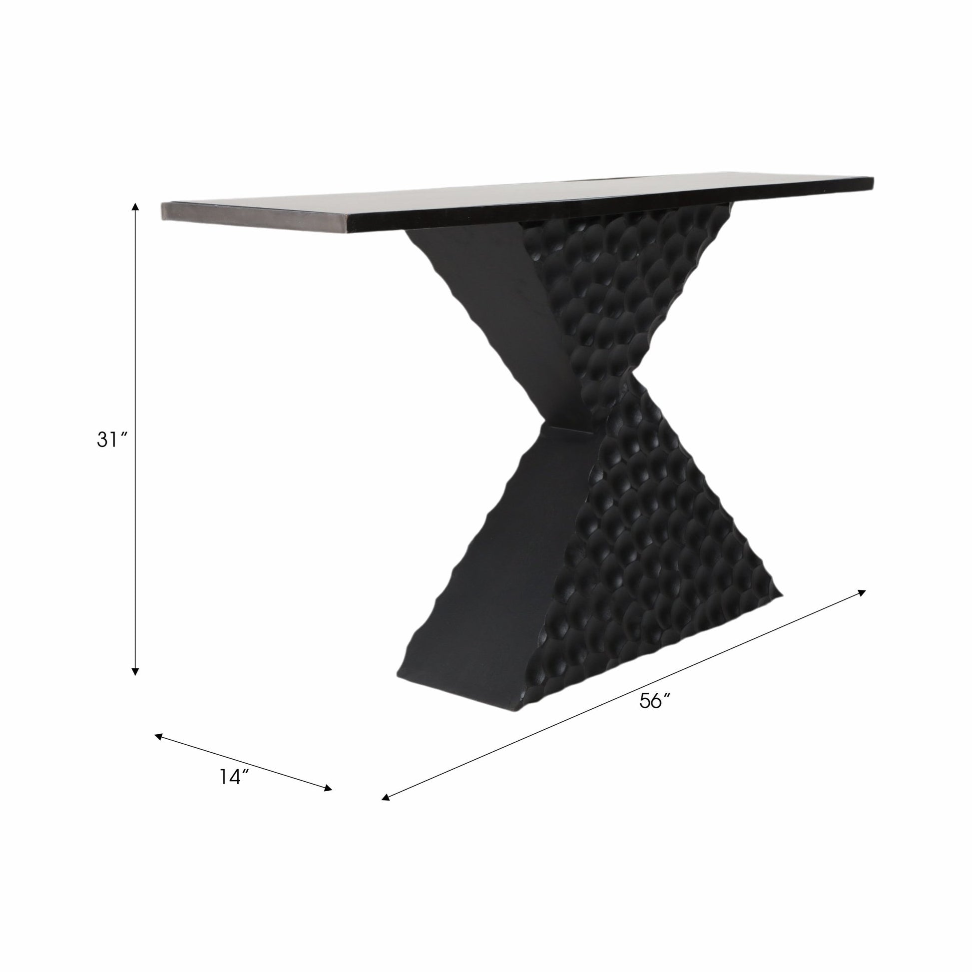 56" Liana Black Console Table, Kd Cabinets & Chests| Sagebrook Home