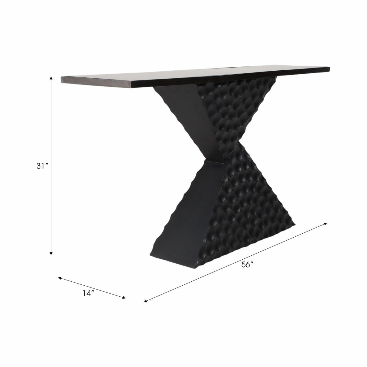 56" Liana Black Console Table, Kd Cabinets & Chests| Sagebrook Home