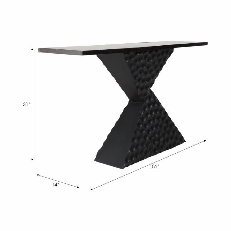 56" Liana Black Console Table, Kd - Al Rugaib Furniture