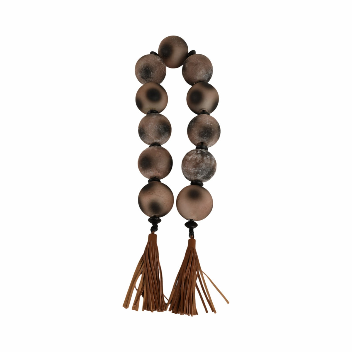 56'' Pasco Brown Glass Garland w Lthr Tassel Table Decors| Sagebrook Home
