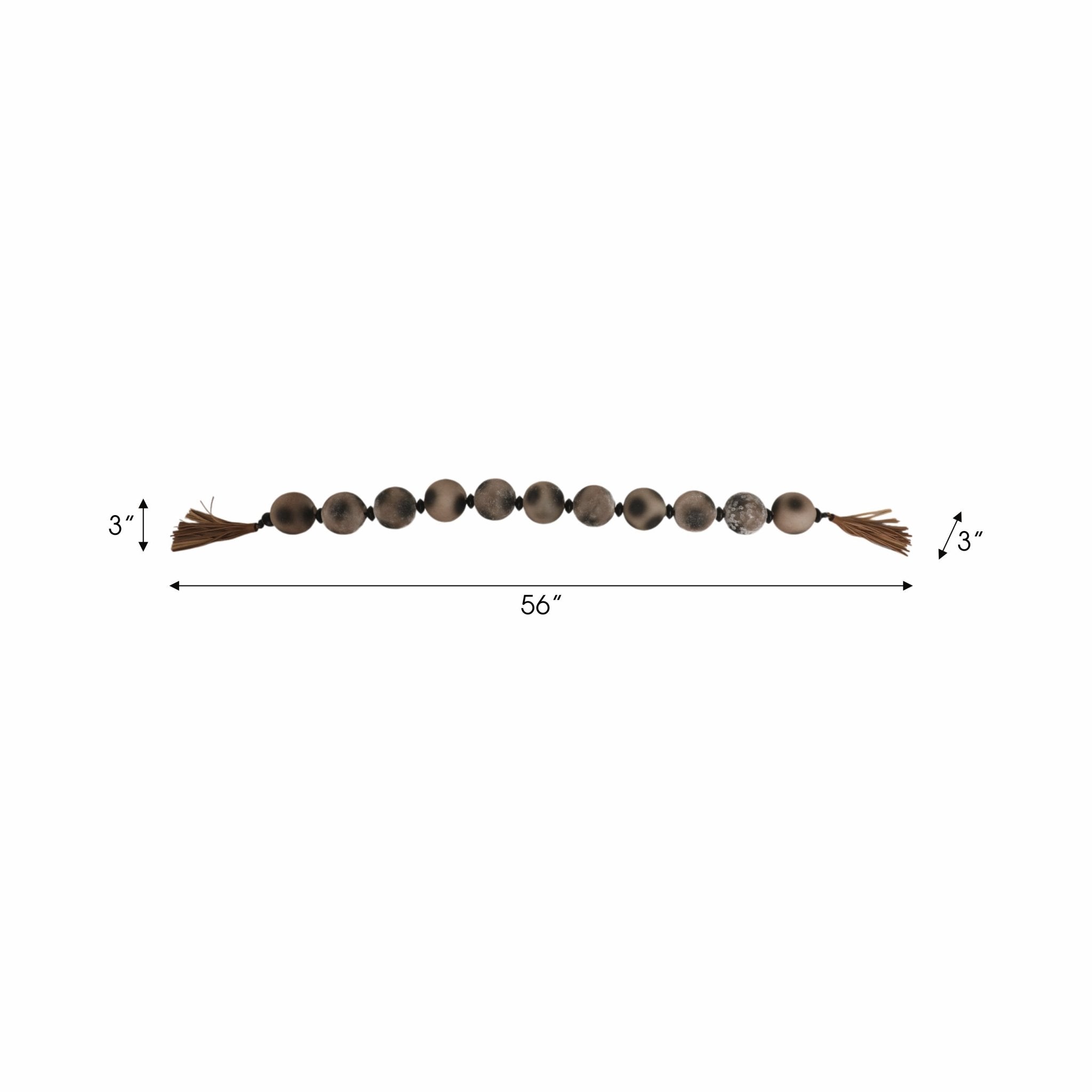 56'' Pasco Brown Glass Garland w Lthr Tassel Table Decors| Sagebrook Home