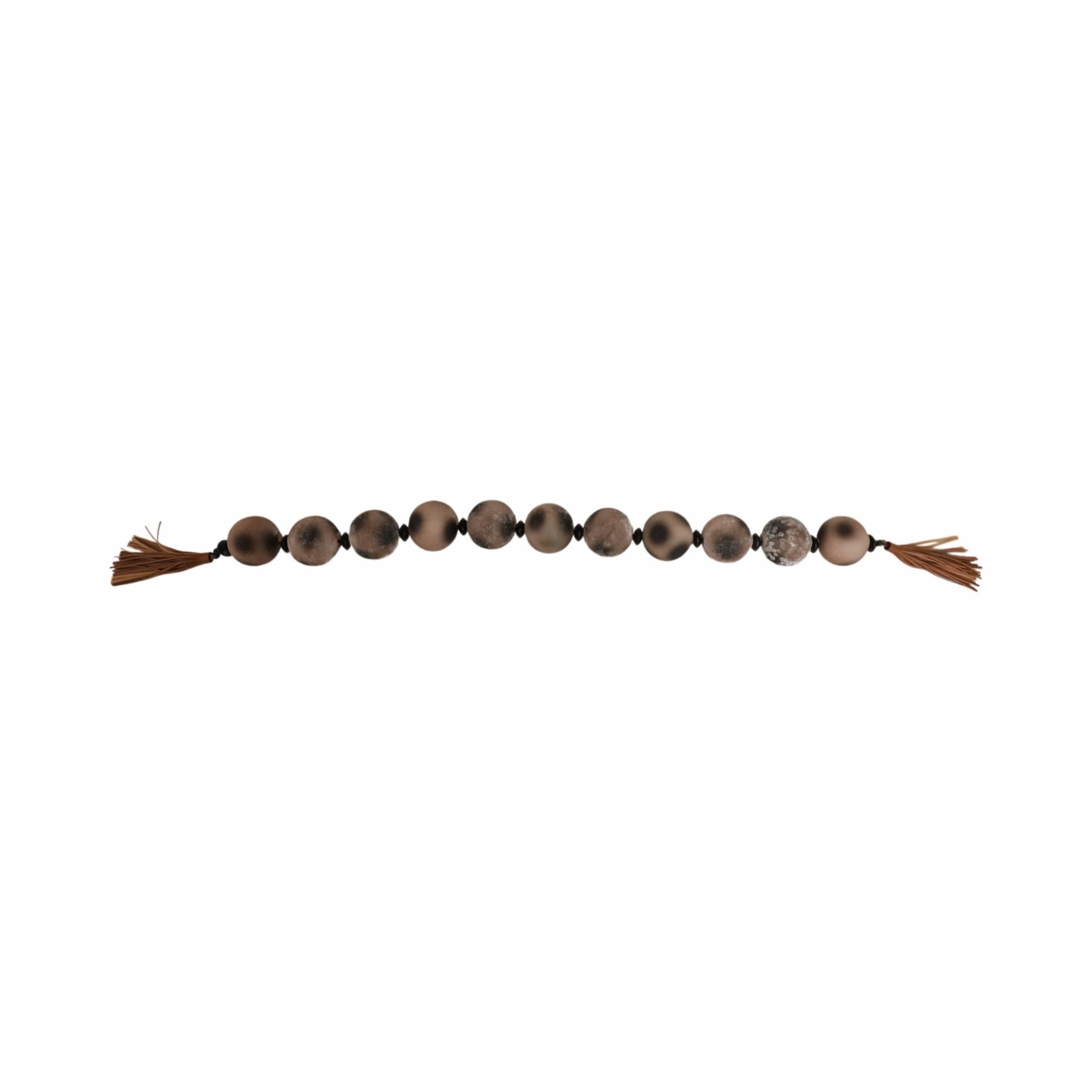 56'' Pasco Brown Glass Garland w Lthr Tassel Table Decors| Sagebrook Home