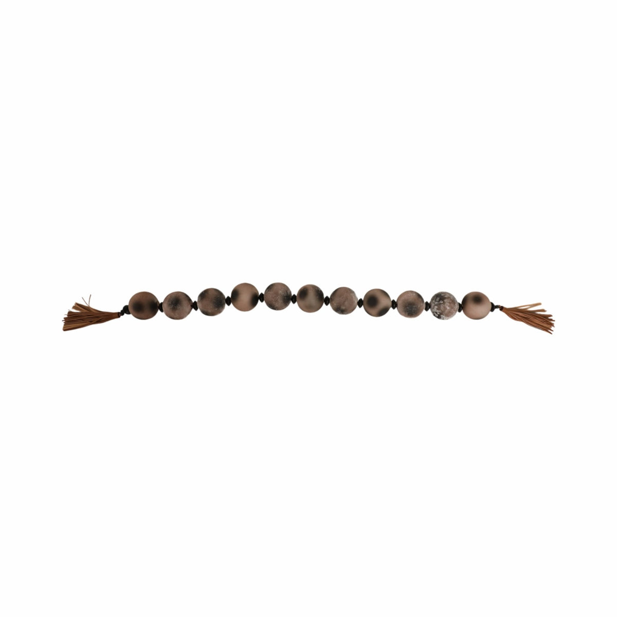 56'' Pasco Brown Glass Garland w Lthr Tassel Table Decors| Sagebrook Home