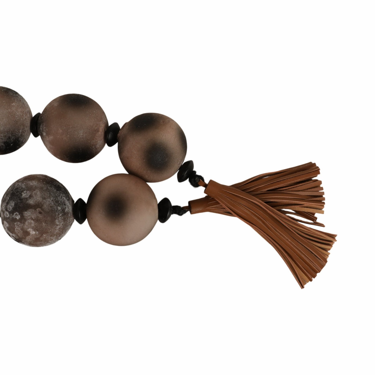 56'' Pasco Brown Glass Garland w Lthr Tassel Table Decors| Sagebrook Home