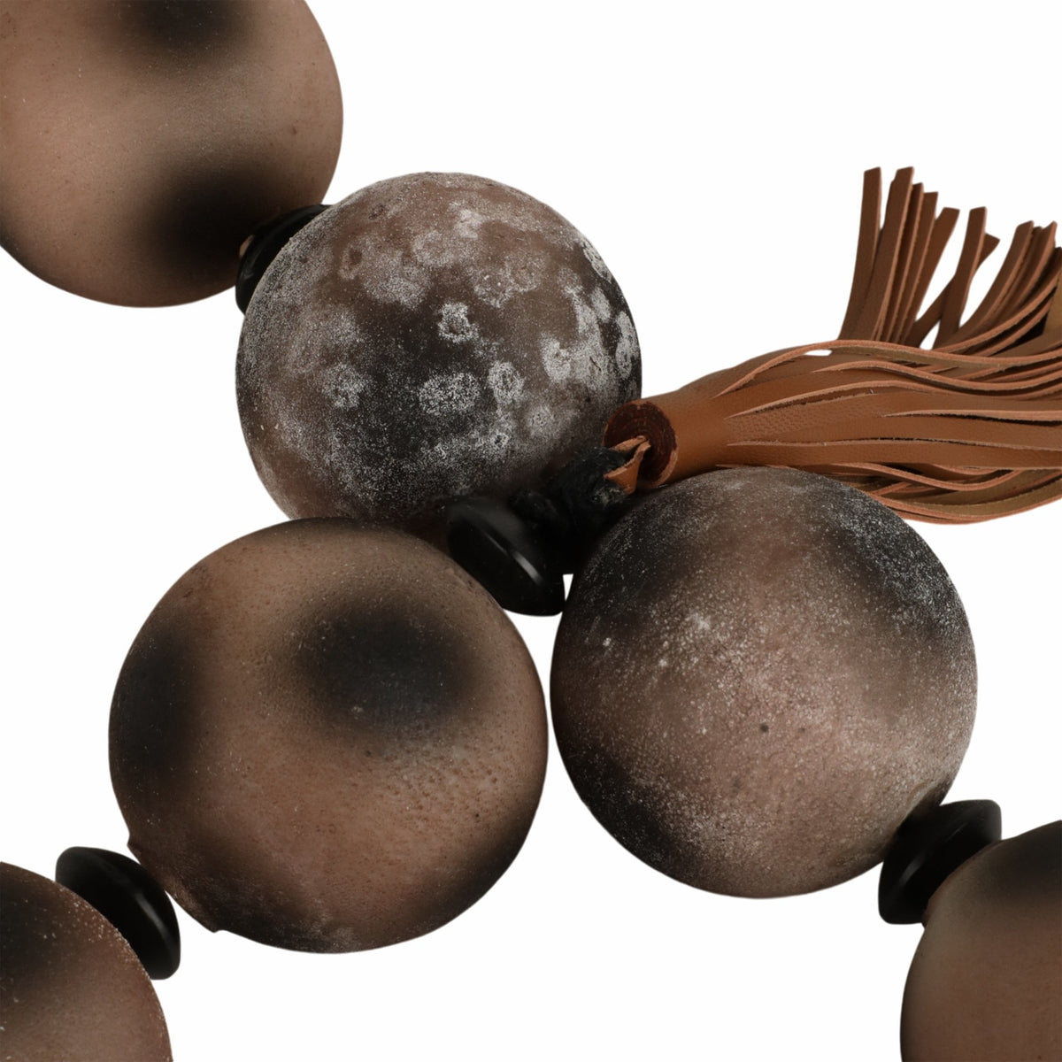56'' Pasco Brown Glass Garland w Lthr Tassel Table Decors| Sagebrook Home