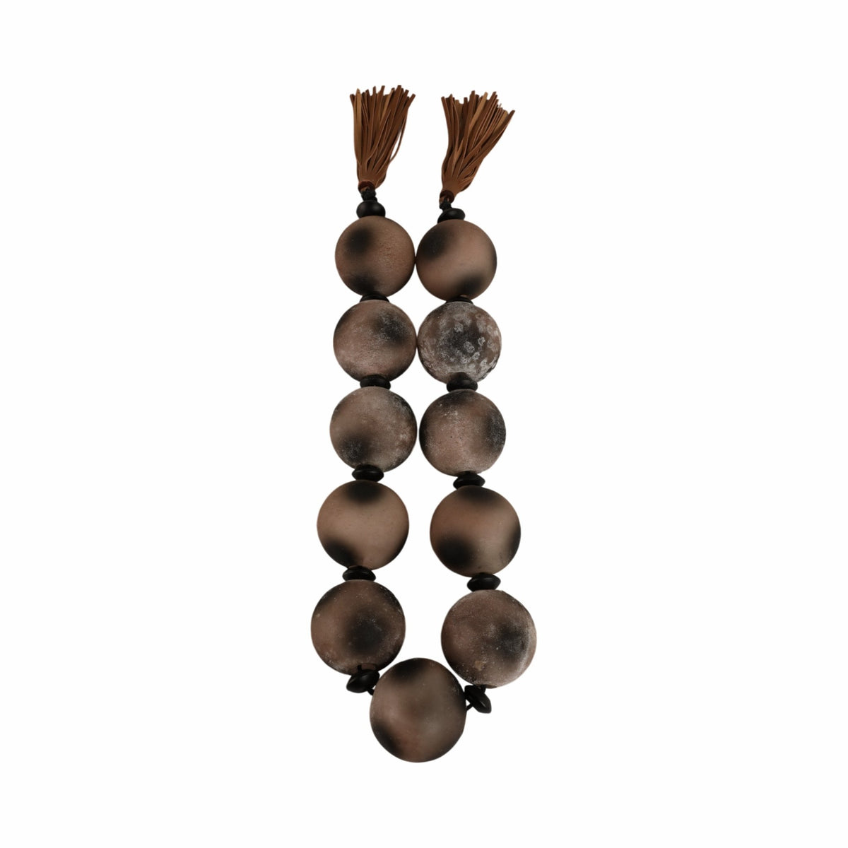 56'' Pasco Brown Glass Garland w Lthr Tassel Table Decors| Sagebrook Home