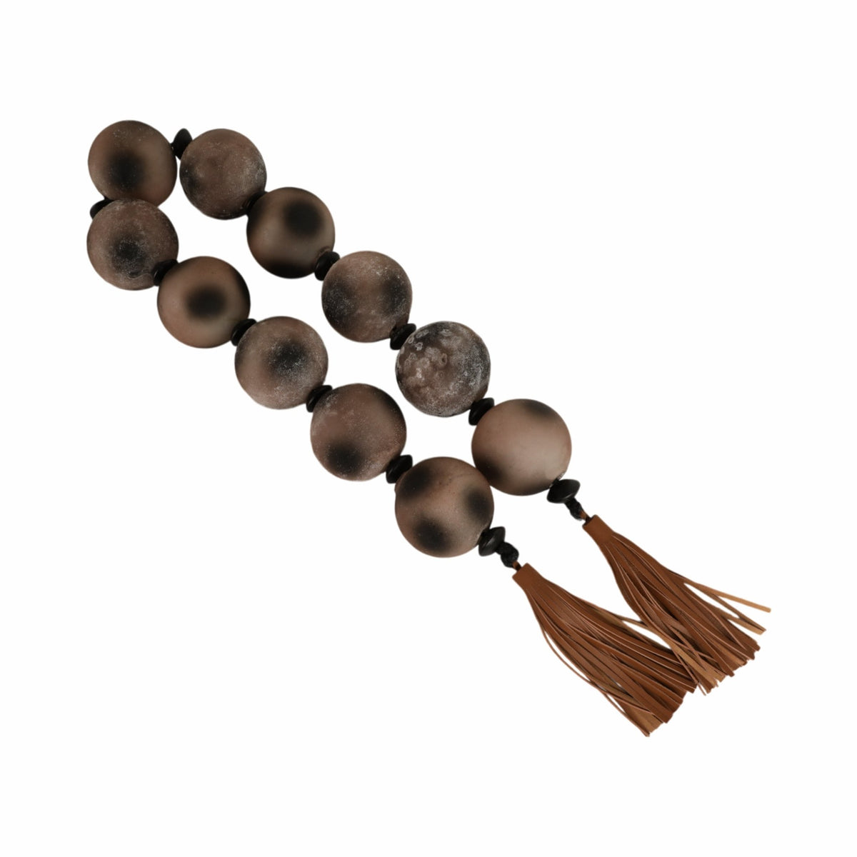 56'' Pasco Brown Glass Garland w Lthr Tassel Table Decors| Sagebrook Home