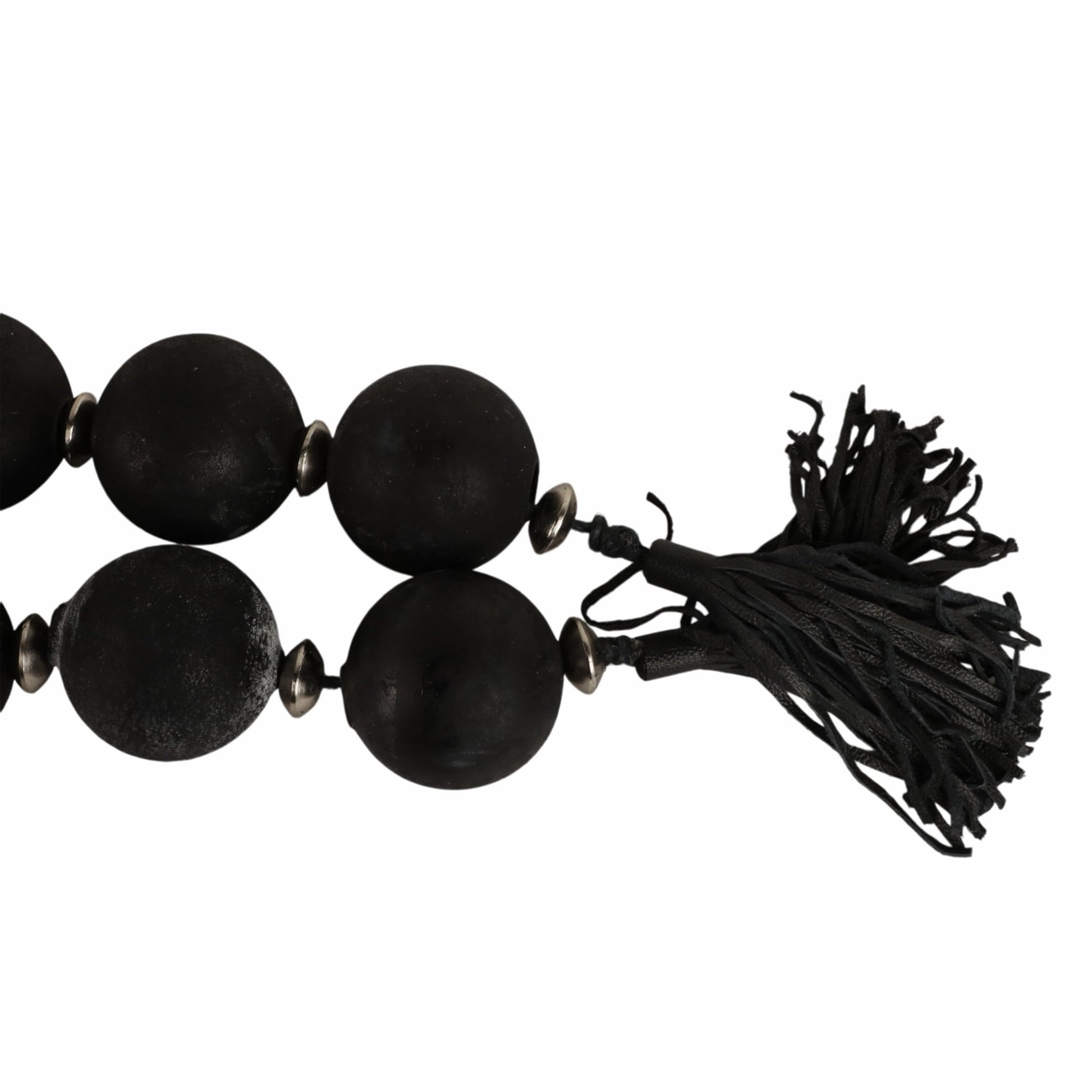 56'' Renton Blk & Slvr Glass Garland W Lthr Tassel Table Decors| Sagebrook Home