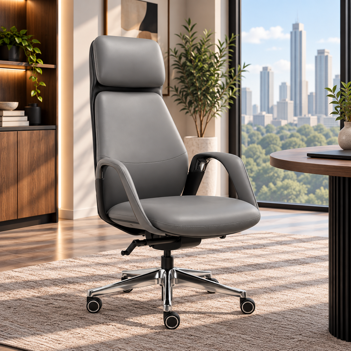 High back chair Grey Black