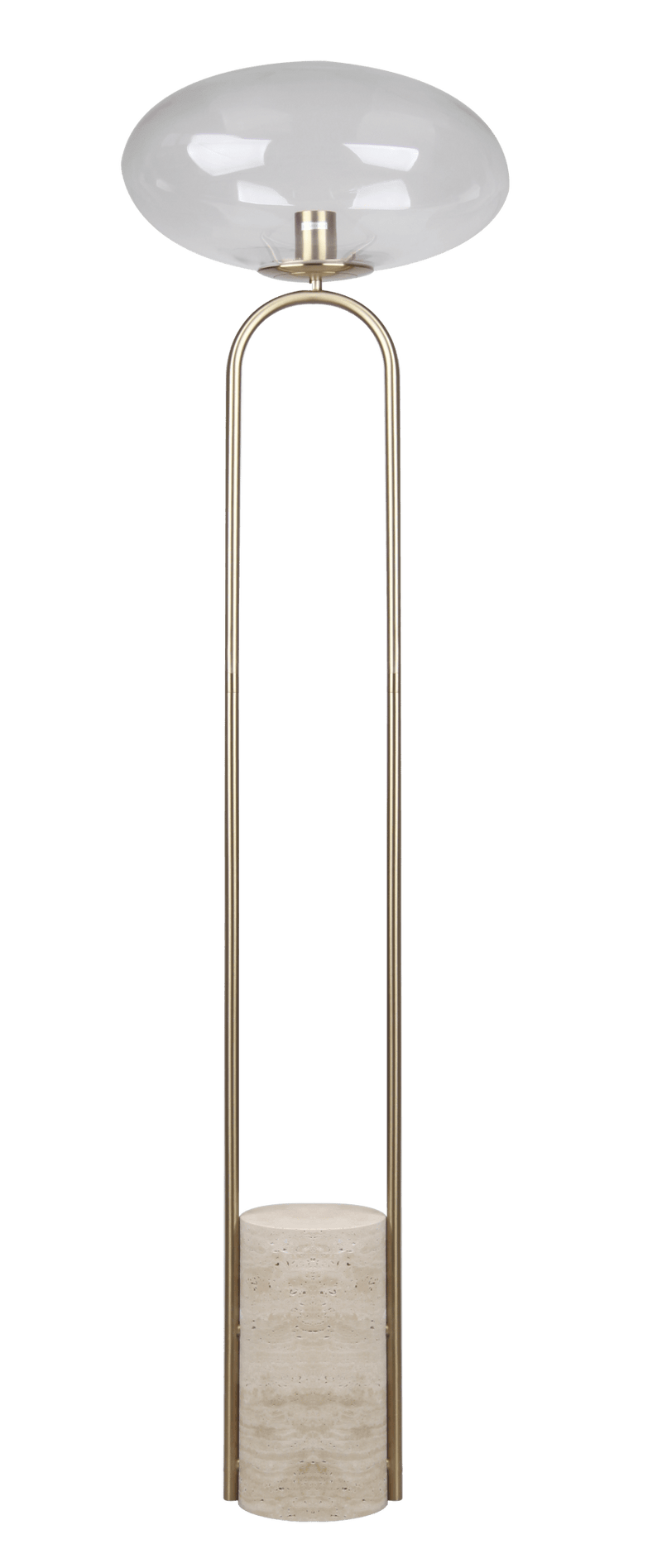 58" SINCLAIR TRAVERTINE BASE FLOOR LAMP - Al Rugaib Furniture