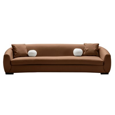 Boucle Leather 5 Seater Sofa (300cm)