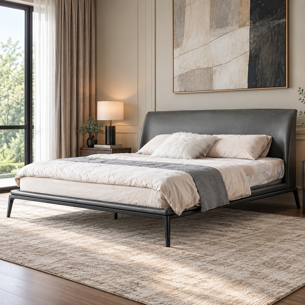 KD Grey Bed - Queen