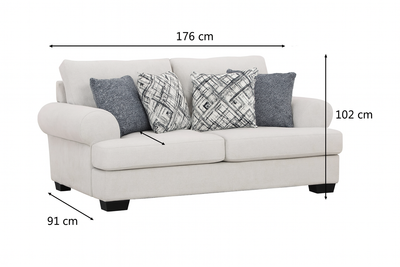 Elegant Off-White Loveseat (176cm)