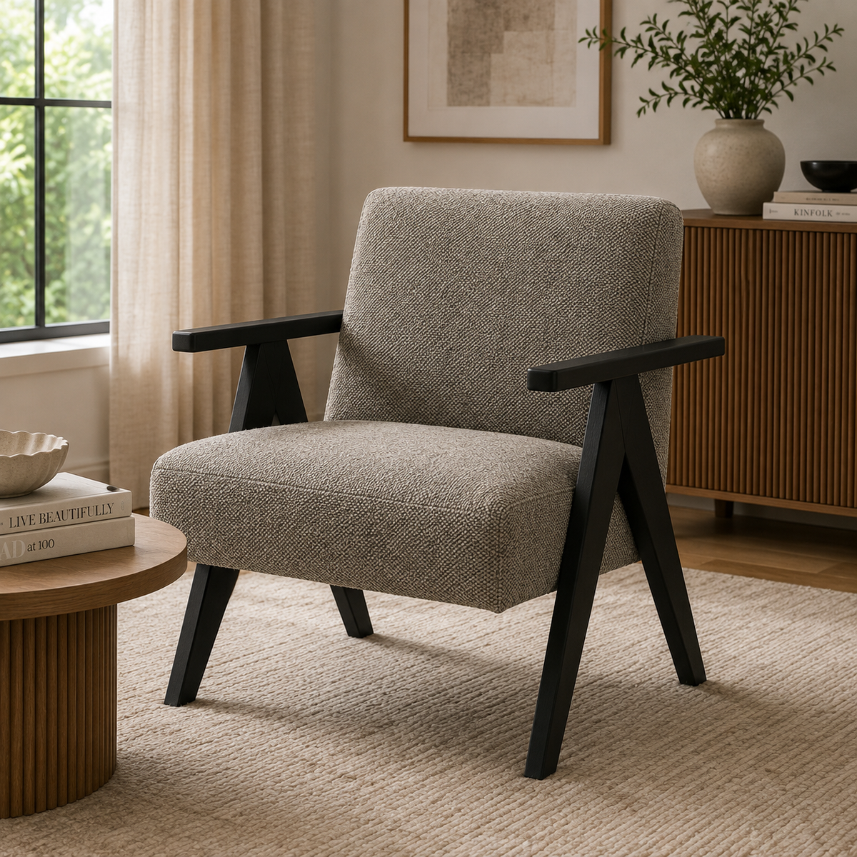 Cletus Grey Accent Chair