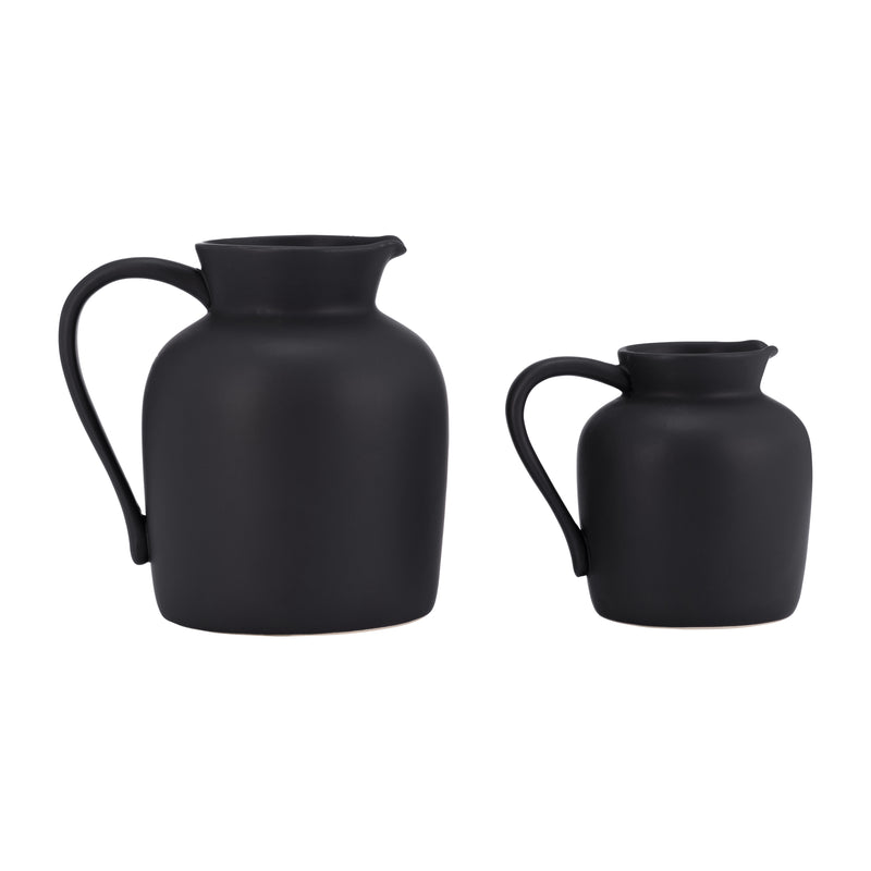 Cer, 5 Pitcher Vase, Black
