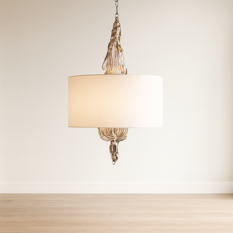 POLYRESIN    CHANDELIER,SILVER