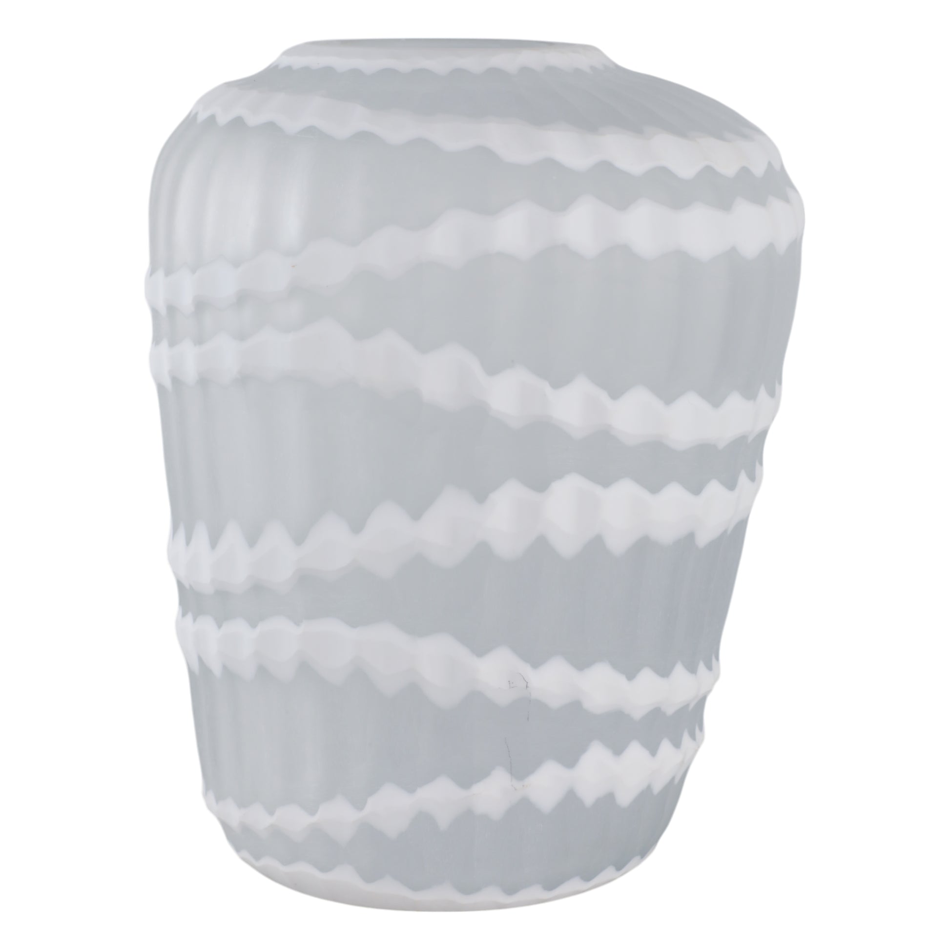 فاز وارويك المنحوت من الزجاج الأبيض Warwick White Carved Glass Vase