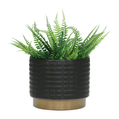 S/2 MAZE METALLIC PLANTERS  6/8, BLACK