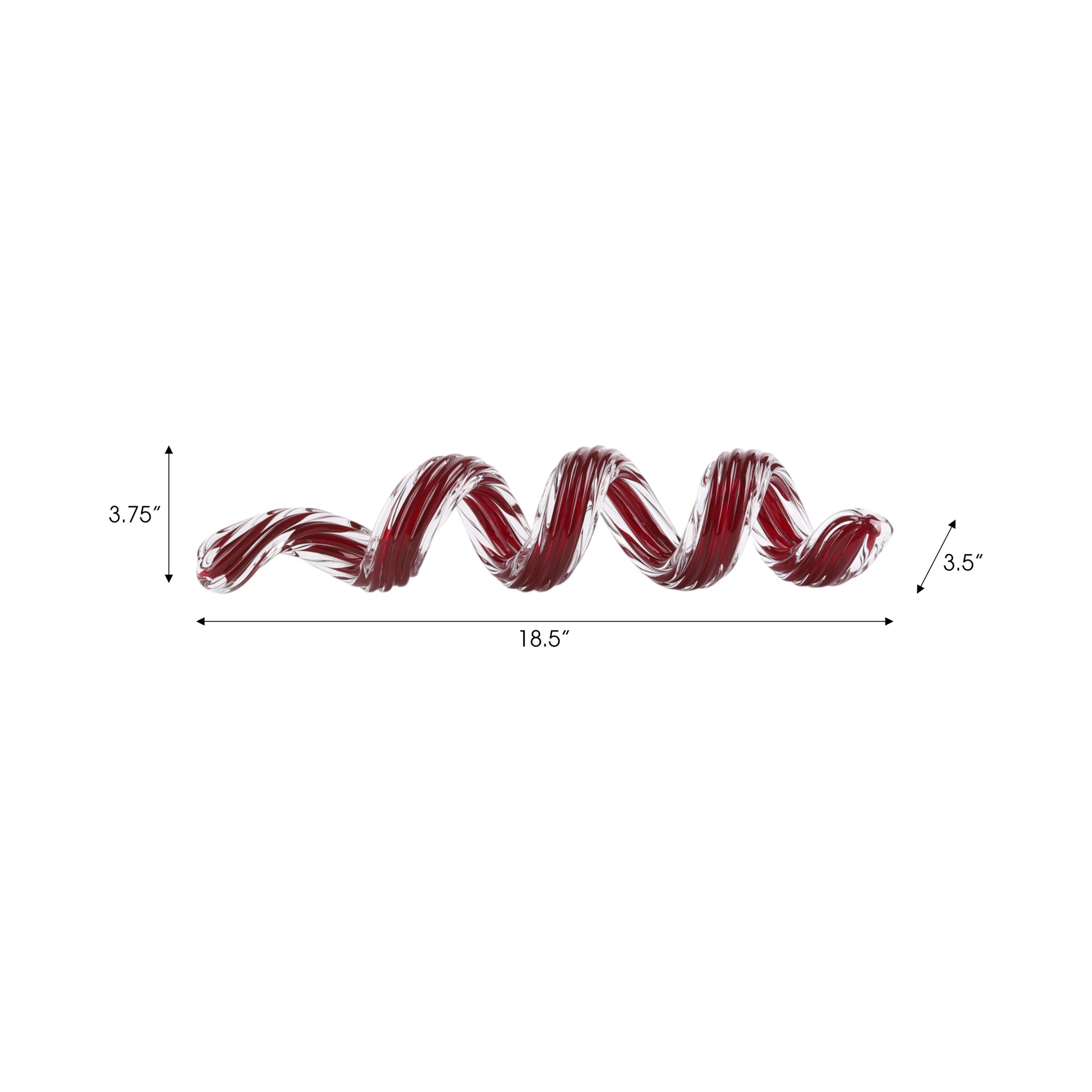 نحت الشريط الزجاجي الأسود / الأحمر لـ شامير Shamir Black/Red Glass Ribbon Sculpture