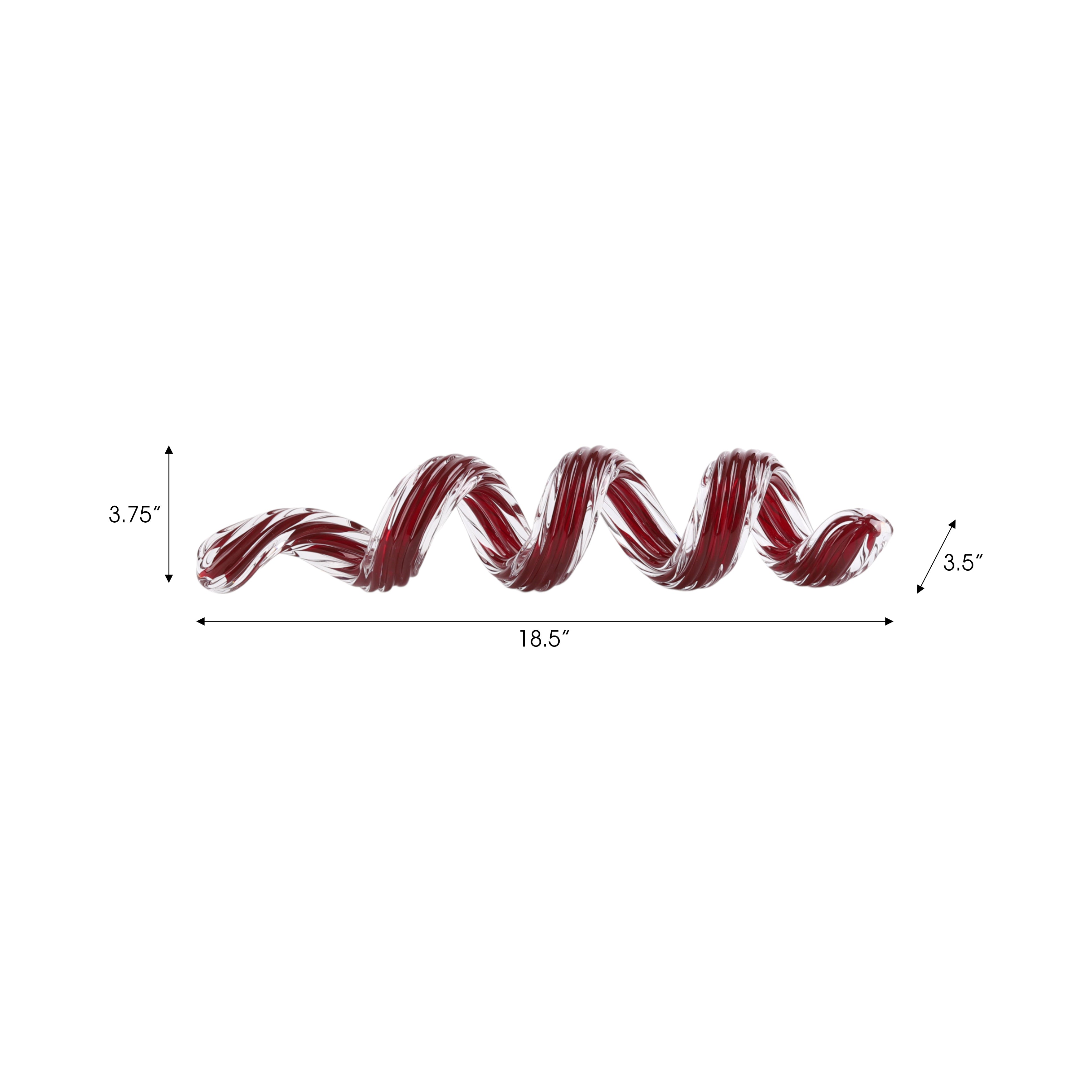 نحت الشريط الزجاجي الأسود / الأحمر لـ شامير Shamir Black/Red Glass Ribbon Sculpture