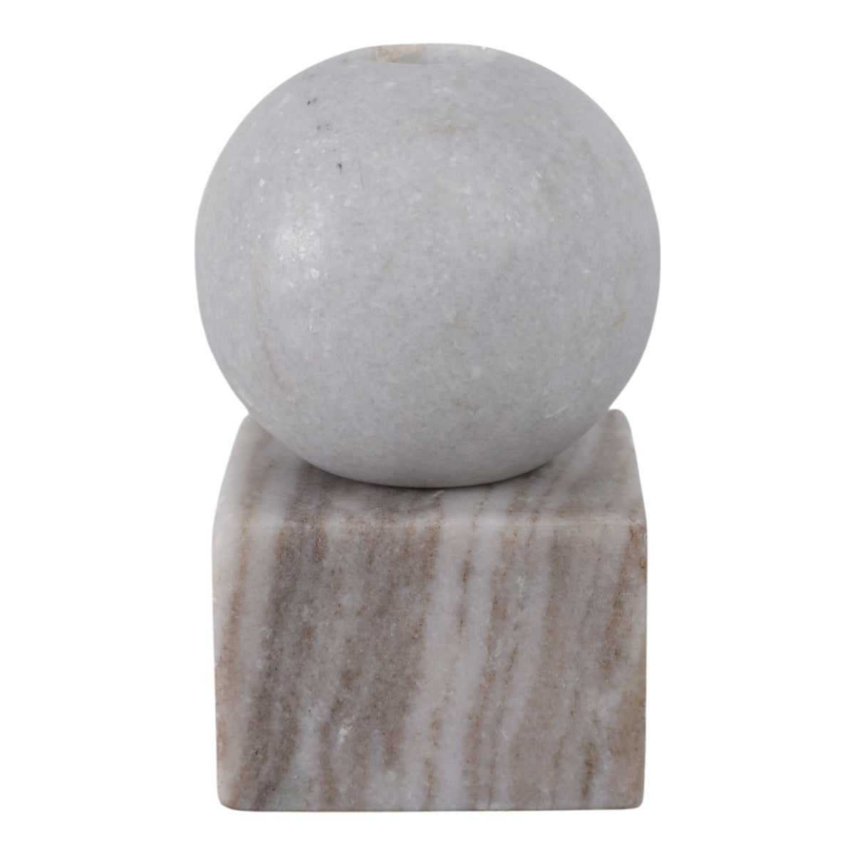 5X3" BALL ON CUBE MARBLE TAPER HOLDER, MULTI Candle Holders| Sagebrook Home