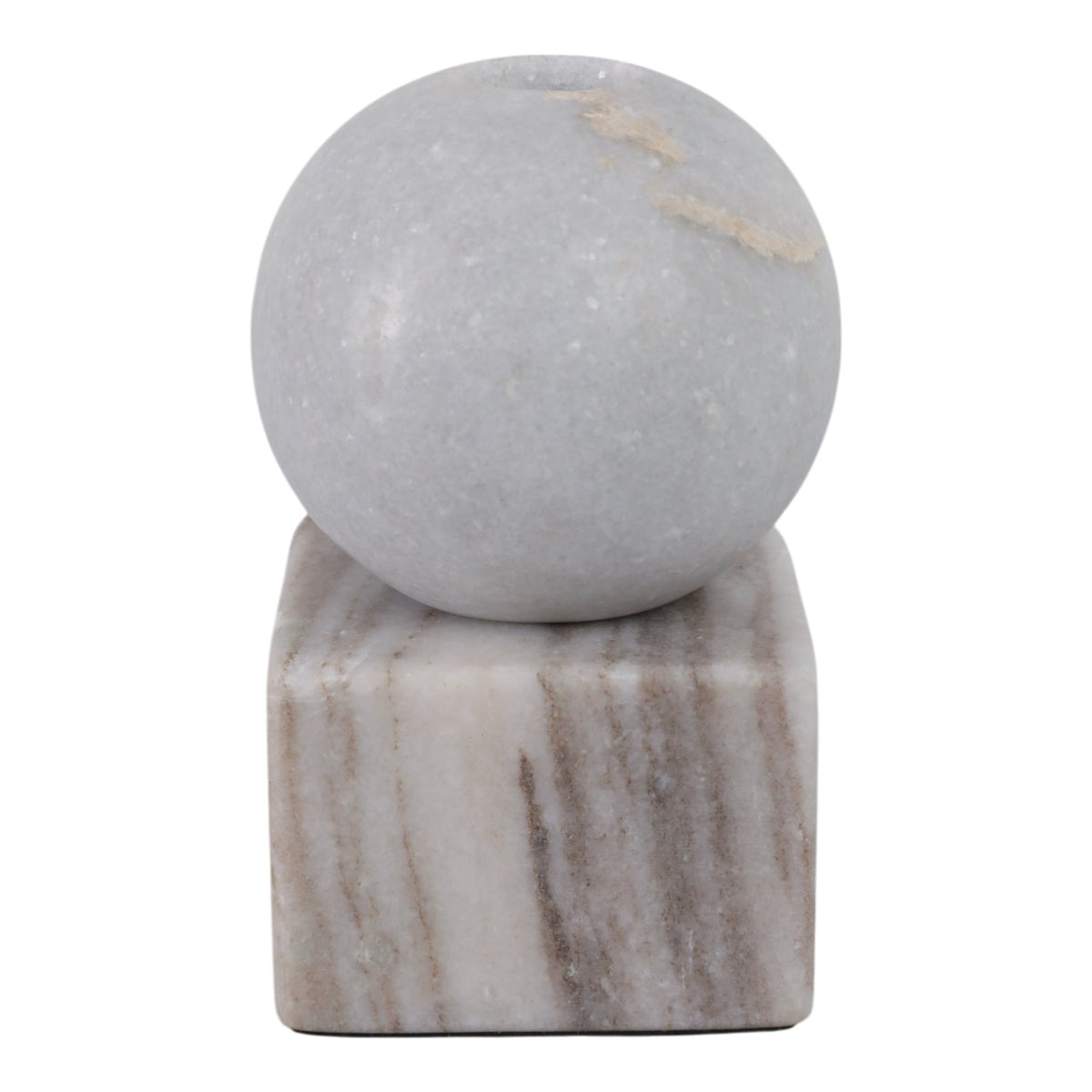 5X3" BALL ON CUBE MARBLE TAPER HOLDER, MULTI Candle Holders| Sagebrook Home