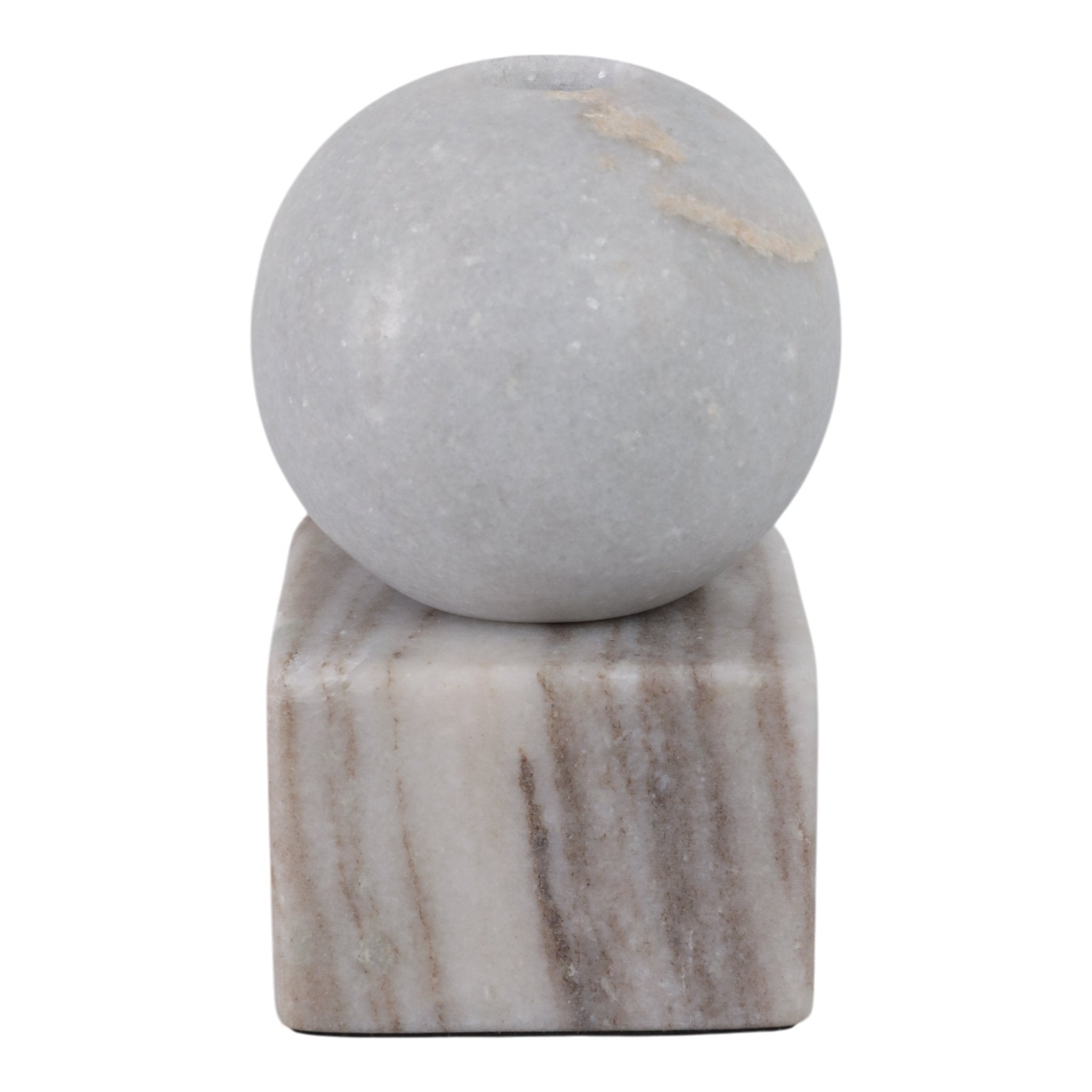 5X3" BALL ON CUBE MARBLE TAPER HOLDER, MULTI Candle Holders| Sagebrook Home
