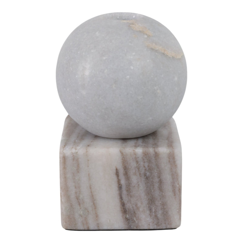 5X3" BALL ON CUBE MARBLE TAPER HOLDER, MULTI - Al Rugaib Furniture