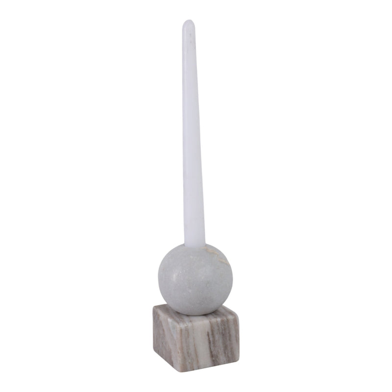 5X3" BALL ON CUBE MARBLE TAPER HOLDER, MULTI - Al Rugaib Furniture