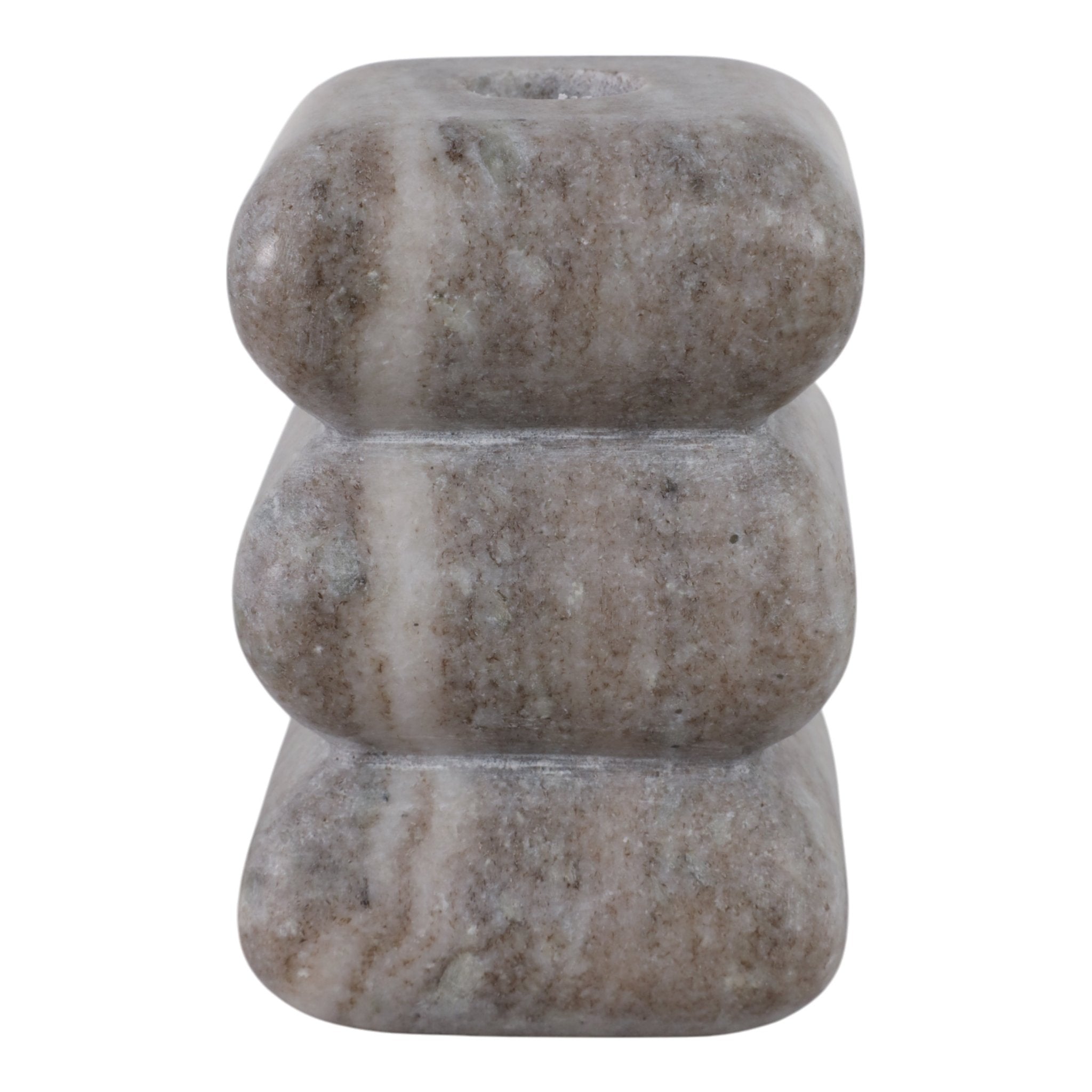 5x3" Curvy Marble Taper Holder, Beige Candle Holders| Sagebrook Home