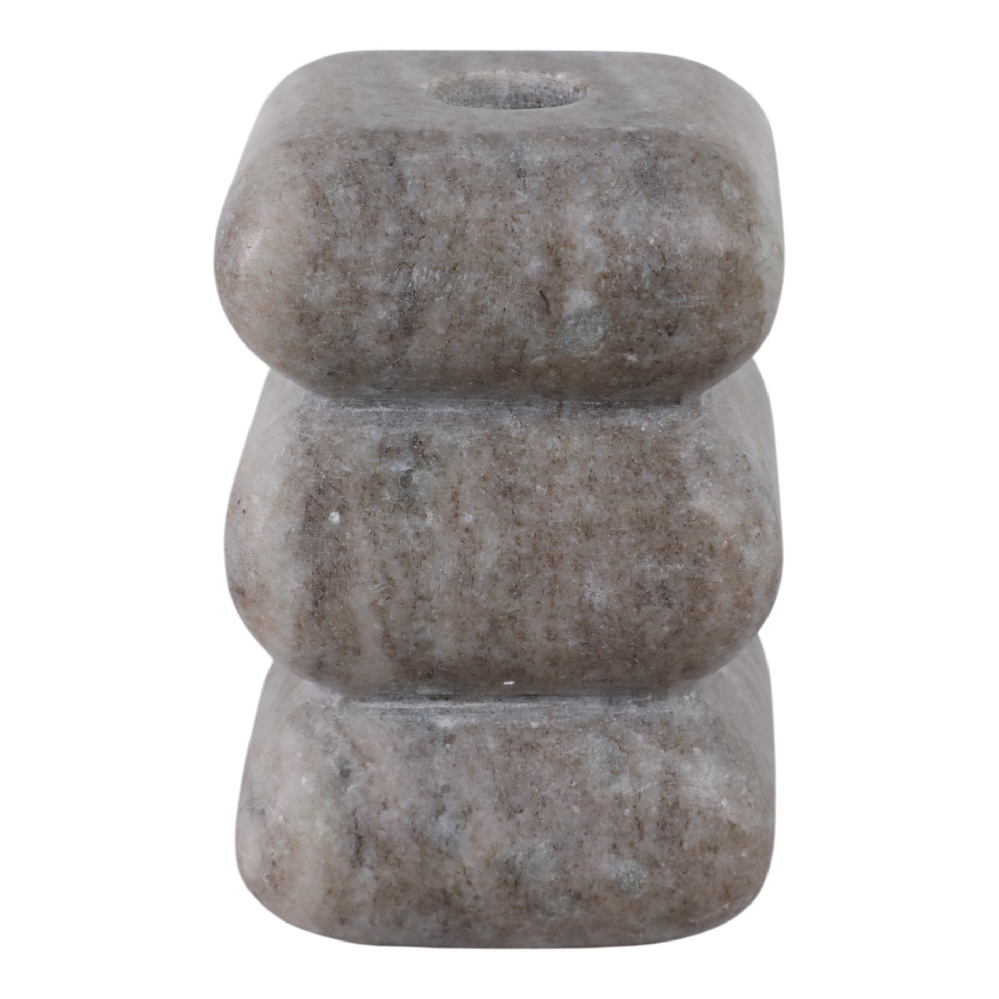 5x3" Curvy Marble Taper Holder, Beige Candle Holders| Sagebrook Home