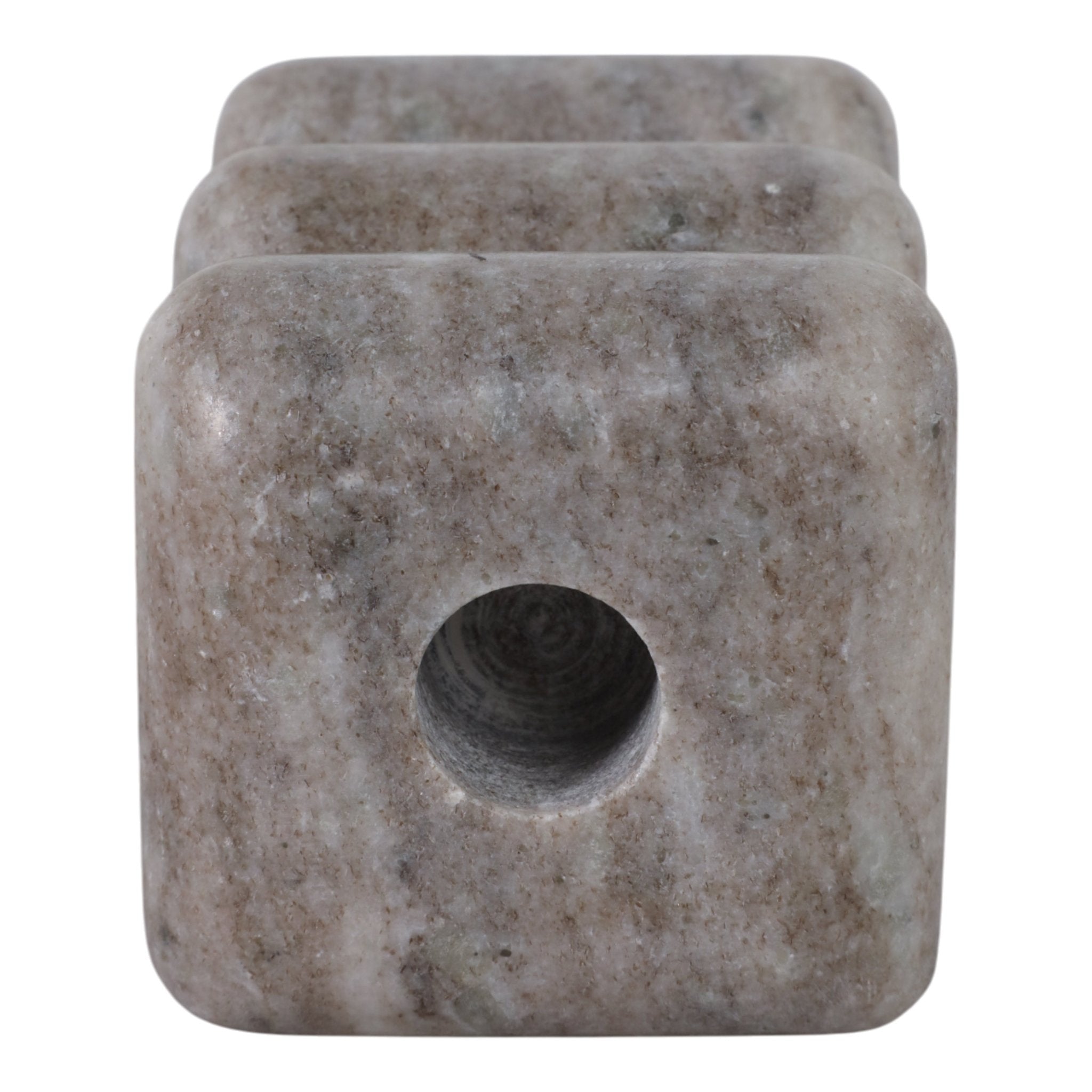 5x3" Curvy Marble Taper Holder, Beige Candle Holders| Sagebrook Home
