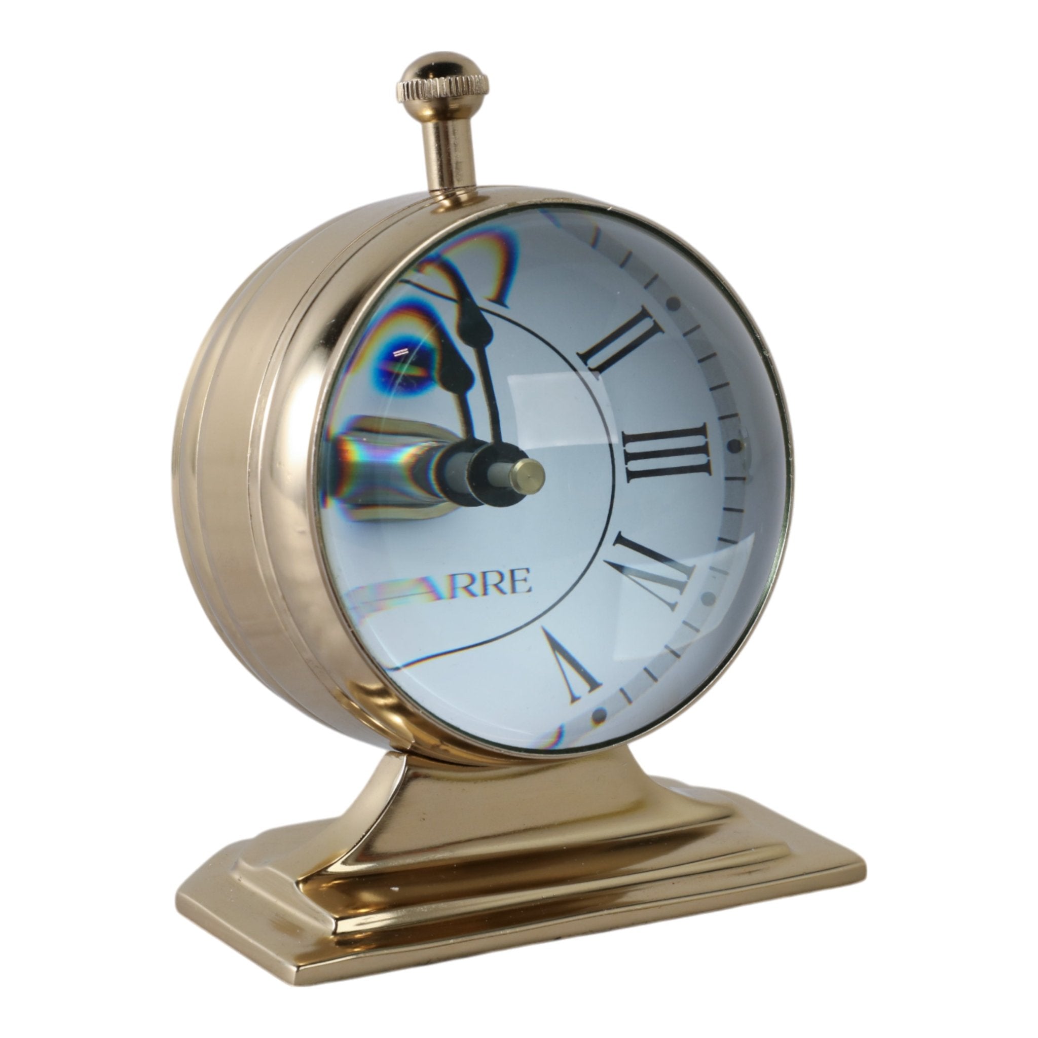 5x7 Bartoli Gold Alumnum Double Sided Desk Clock Table Decors| Sagebrook Home