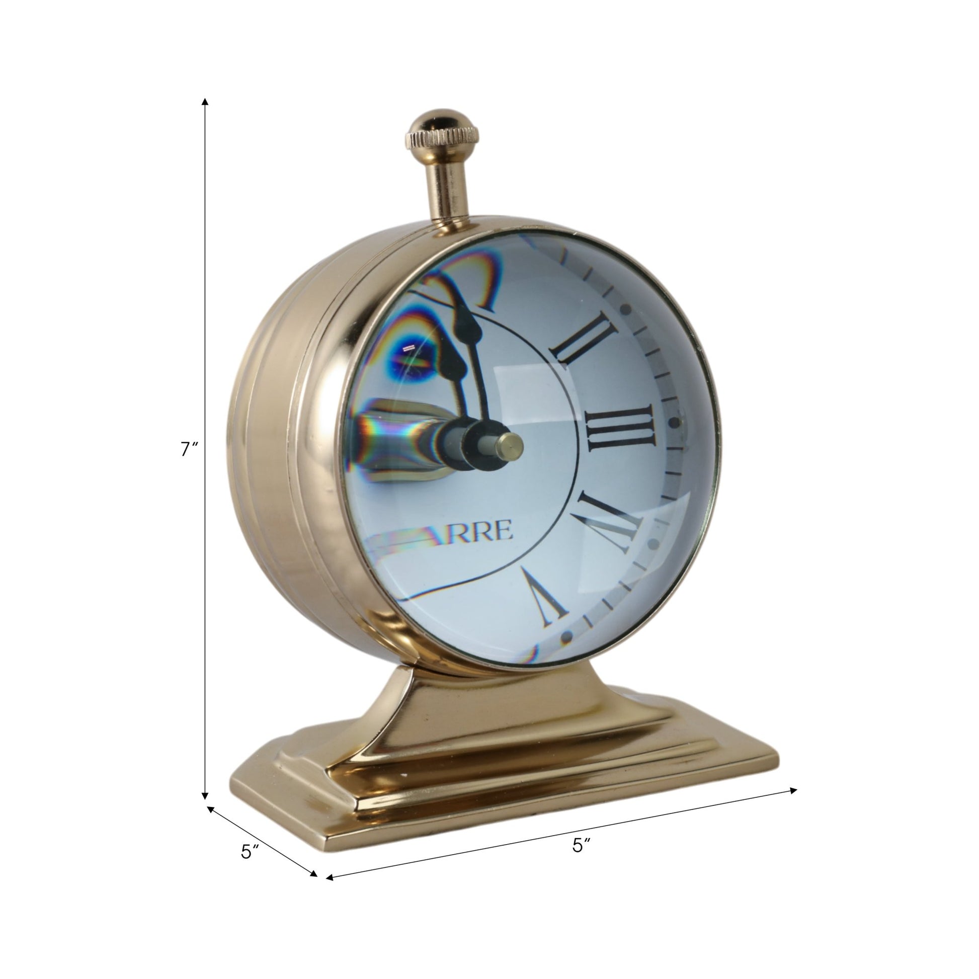 5x7 Bartoli Gold Alumnum Double Sided Desk Clock Table Decors| Sagebrook Home
