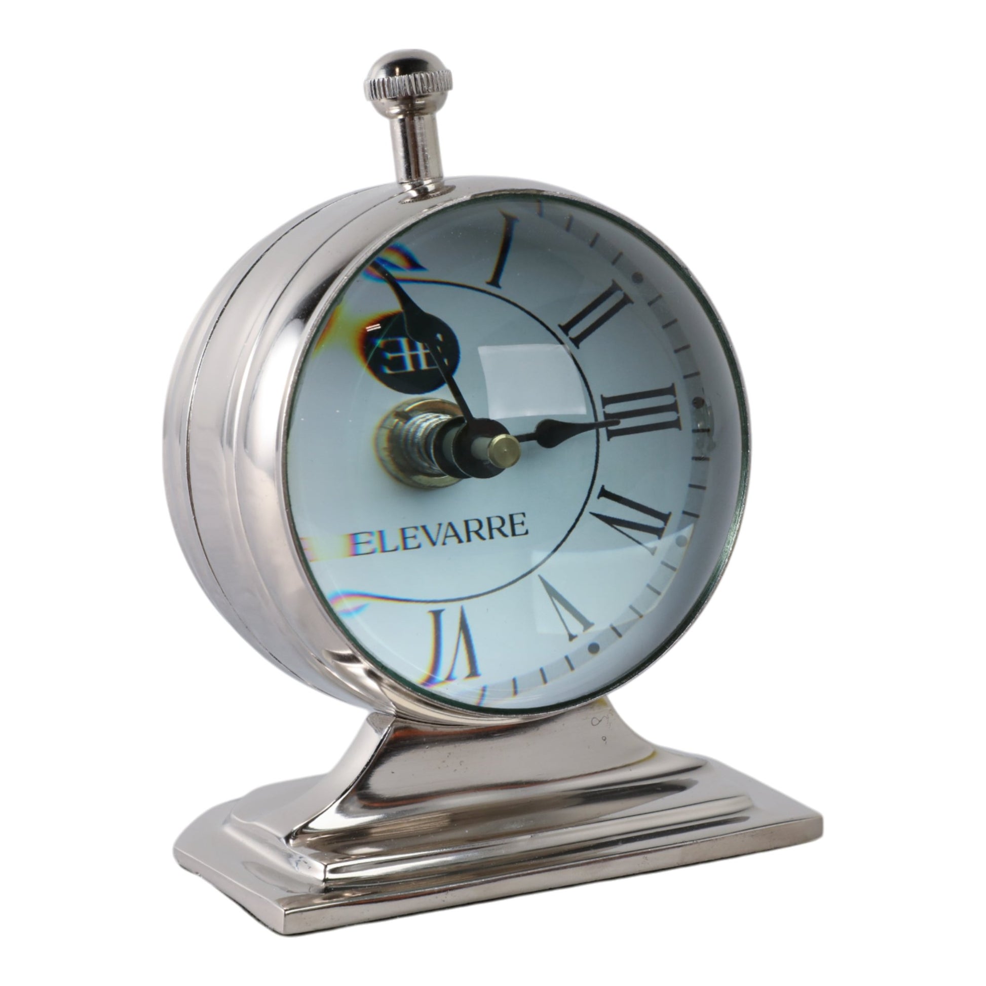 5x7 Bartoli Silver Alumnum Double Sided Desk Clock Table Decors| Sagebrook Home