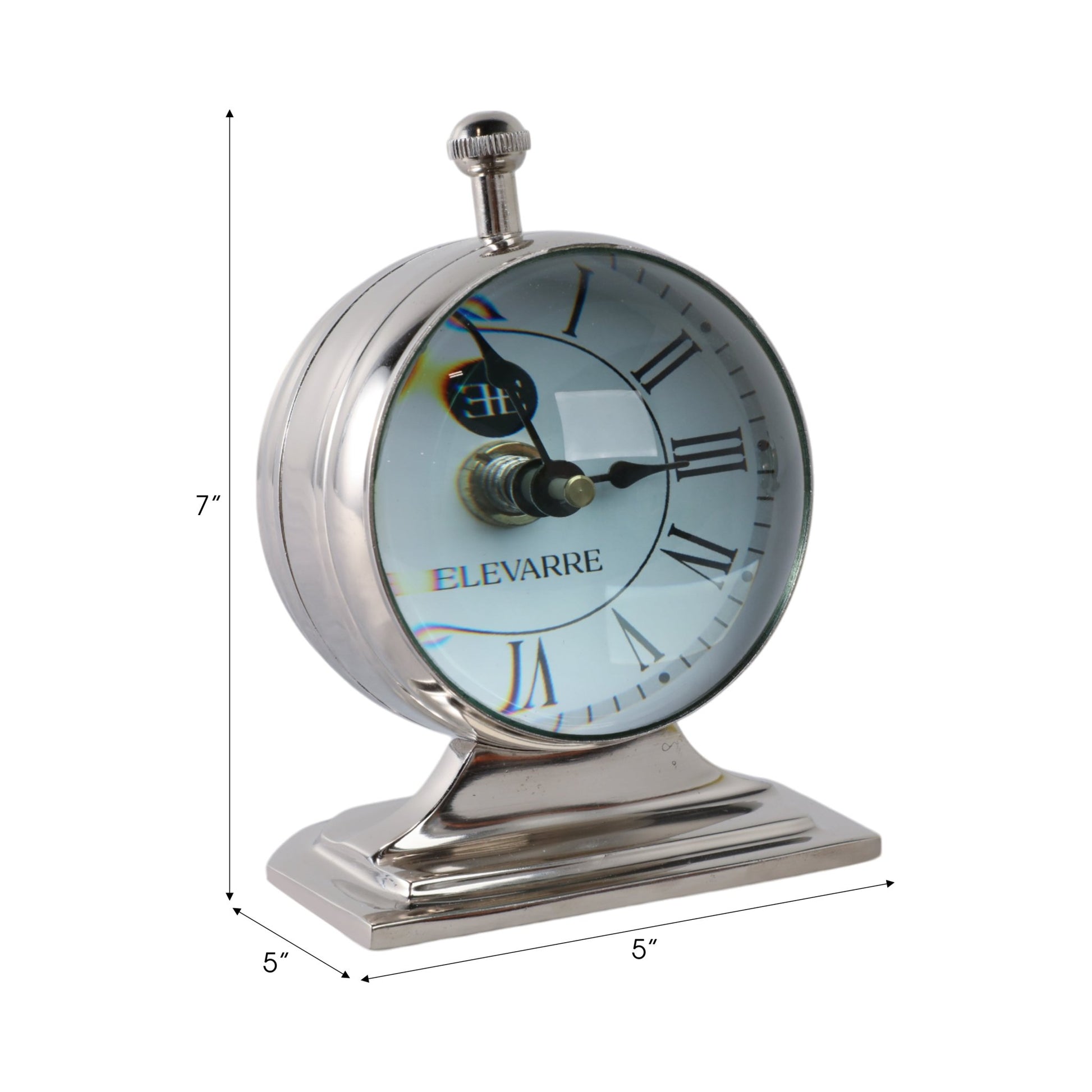5x7 Bartoli Silver Alumnum Double Sided Desk Clock Table Decors| Sagebrook Home