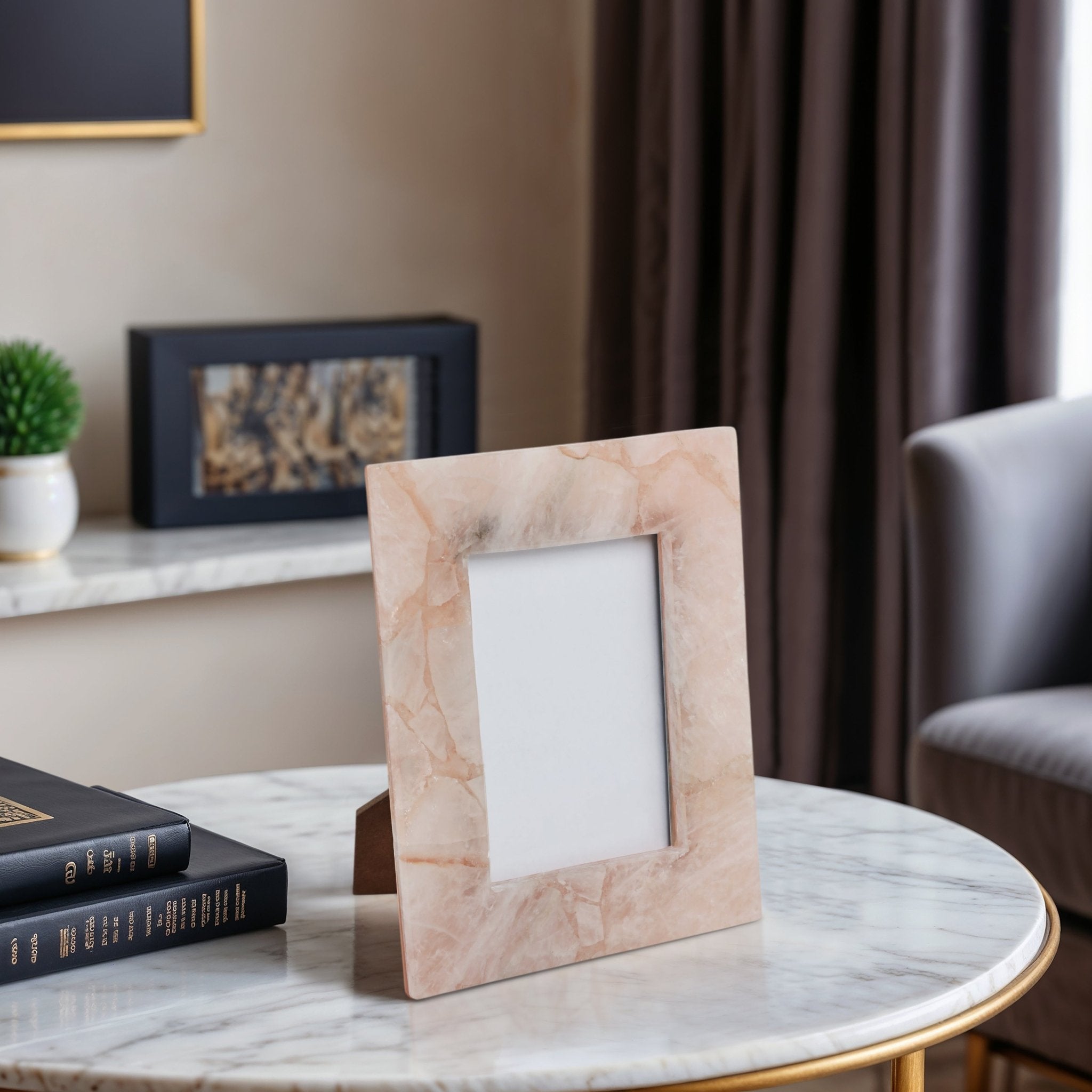 5x7 Edina Pink Quartz Photo Frame Table Decors| Sagebrook Home